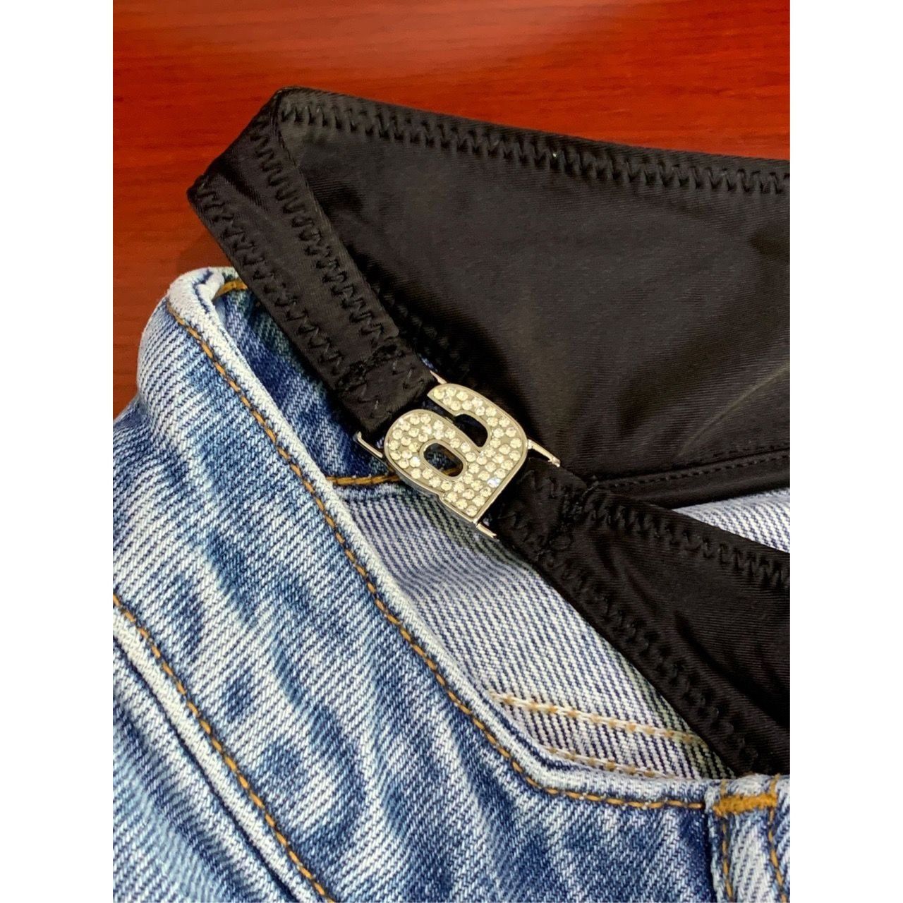 Alexander Wang Womens Straight Leg Jeans With Built-In Bikin