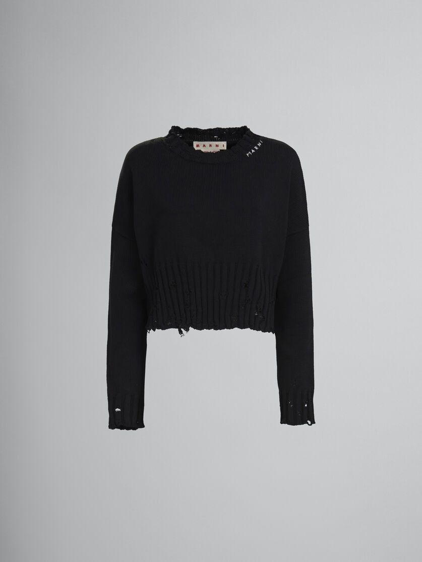 o1w1db10524 Disheveled Cardigan in Black