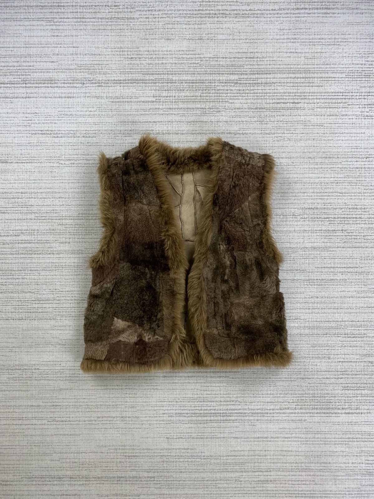 Leather × Other × Vintage Vintage Leather Patchwork Fur Vest Size US S / EU 44-46 / 1 - 1 Thumbnail
