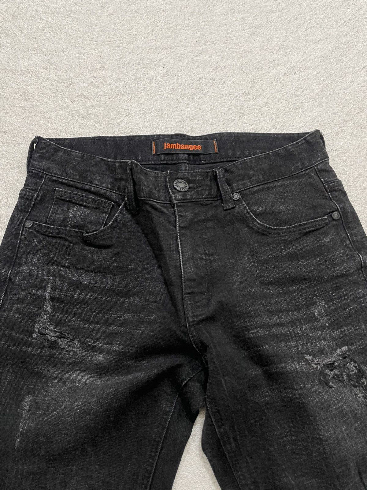 Japanese Brand Jambange Distressed Washed Black Jeans y2k Size US 30 / EU 46 - 5 Thumbnail