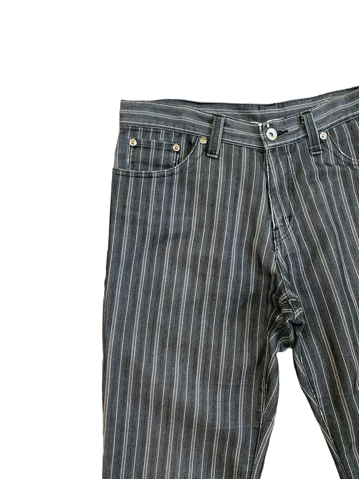 Designer × Japanese Brand × Vintage Flared Semantic Design Striped Bootcut Pant Size US 30 / EU 46 - 4 Thumbnail