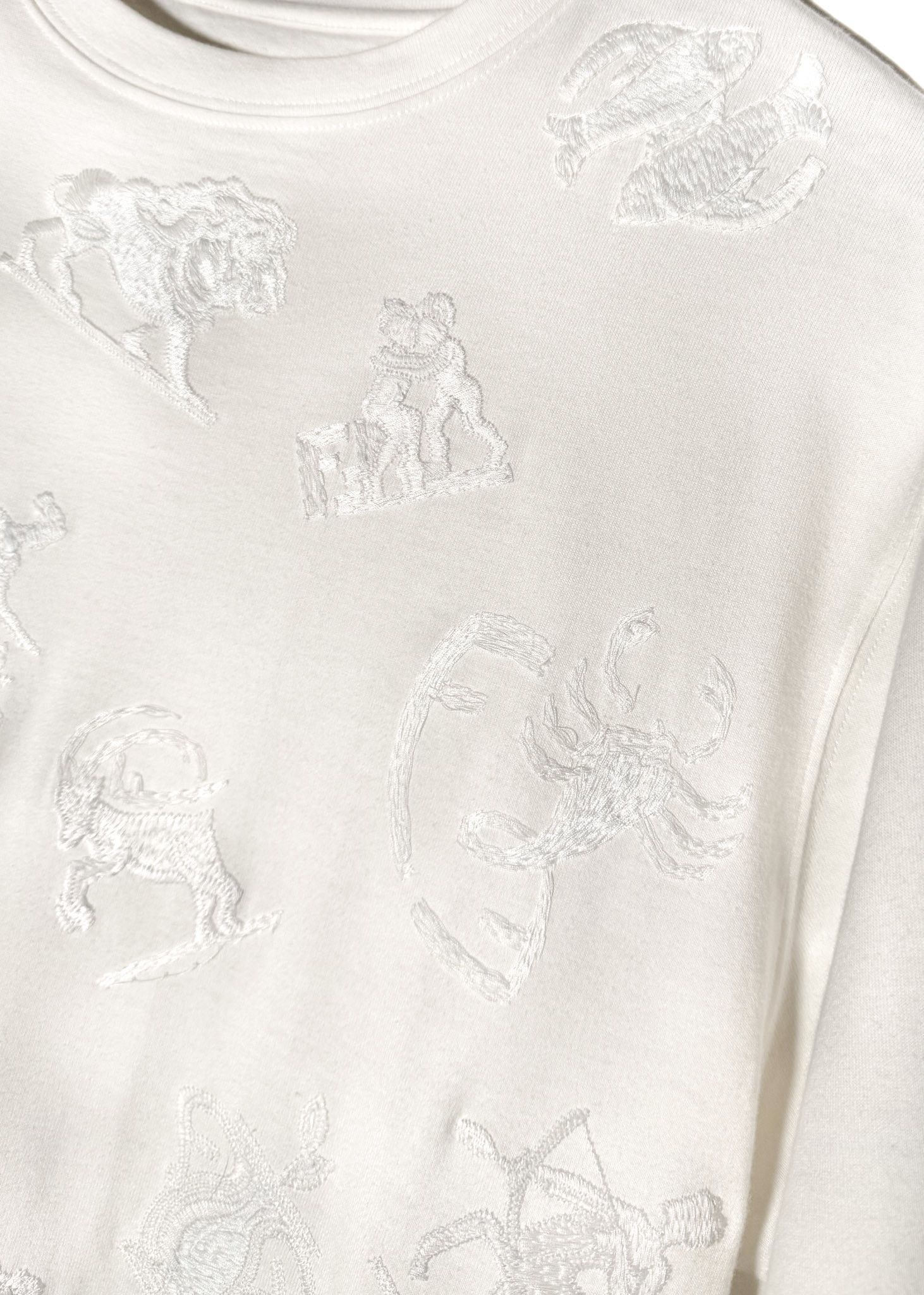Fendi Fendi White Zodiac Signs Astrology Embroideries T-shirt Size US M / EU 48-50 / 2 - 5 Thumbnail