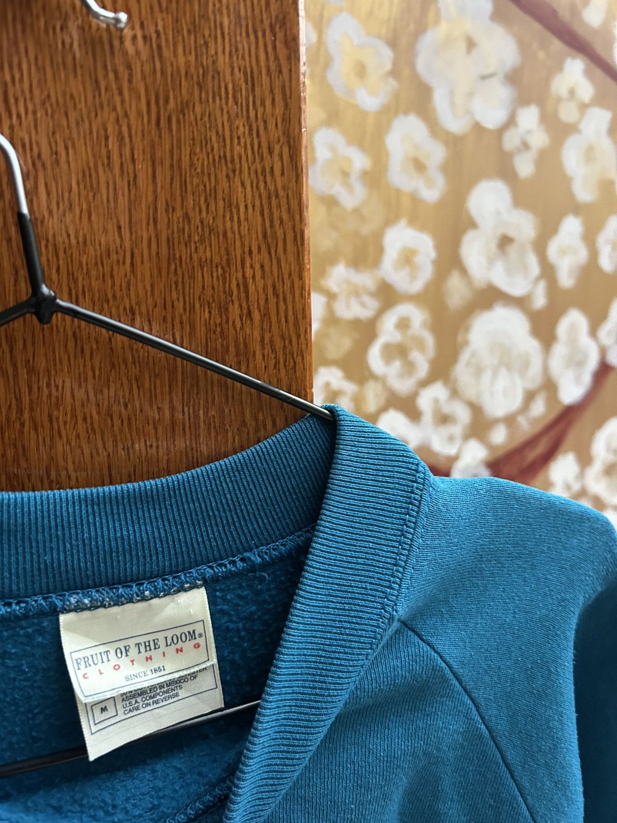 Fruit Of The Loom 90s Fruit Of The Loom Blank Turquoise Crewneck Sweatshirt Size US M / EU 48-50 / 2 - 4 Thumbnail