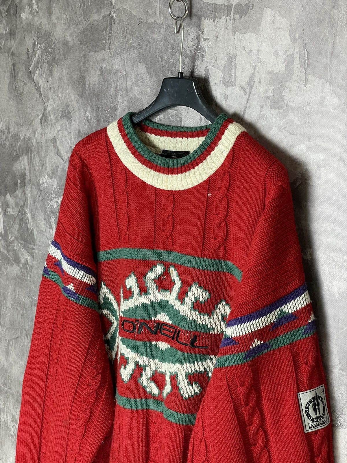 O'Neill × Vintage VINTAGE ONEILL KNIT SWEATER SPELLOUT VERY RARE Size US L / EU 52-54 / 3 - 7 Thumbnail