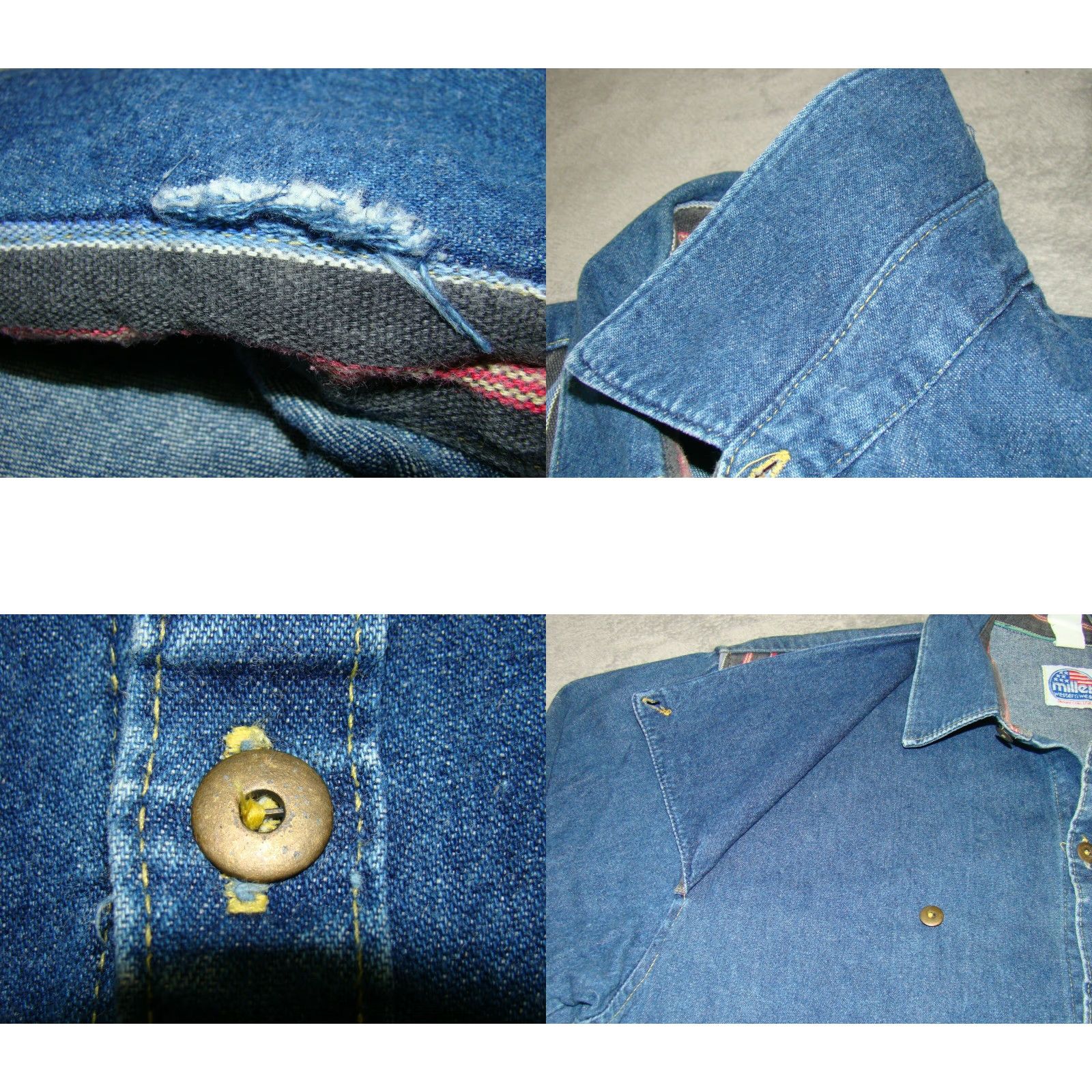 Vintage Vtg Miller Western Wear Denim Shirt Mens XL Striped Shoulder Bib Button-Up Size US XL / EU 56 / 4 - 8 Thumbnail