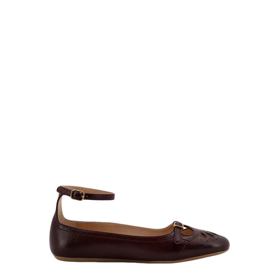 Chloe Misty Red Ballerinas New )