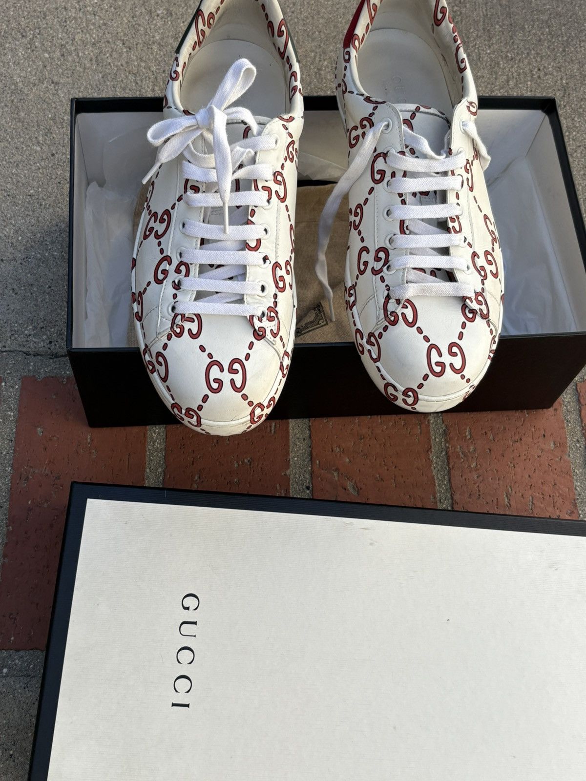 Gucci Gucci GG Print Ace Sneakers Size US 11 / EU 44 - 5 Thumbnail