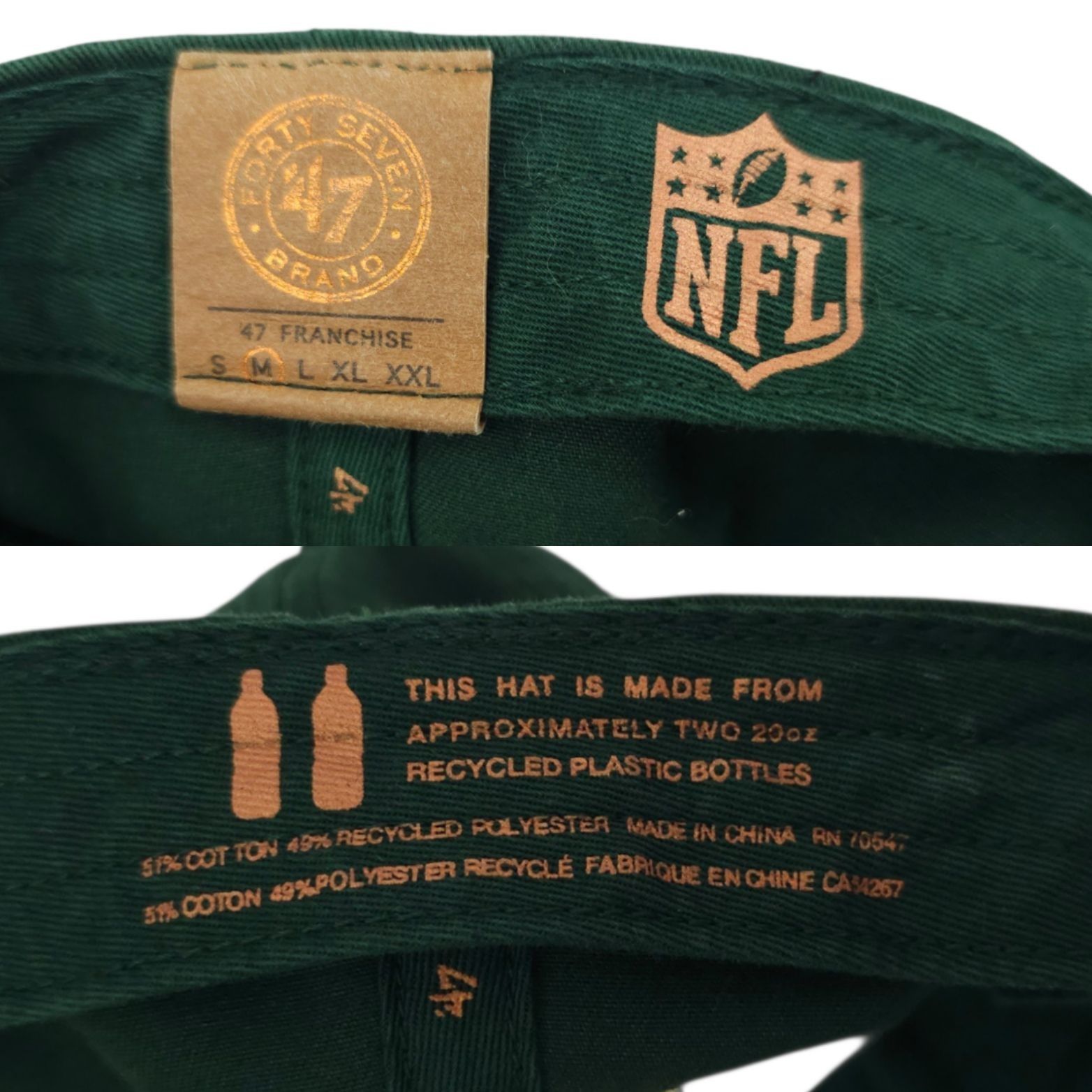 47 Brand 47 Brand Green Bay Packers Hat Size M Faded Wash Dad Cap G Size ONE SIZE - 7 Thumbnail