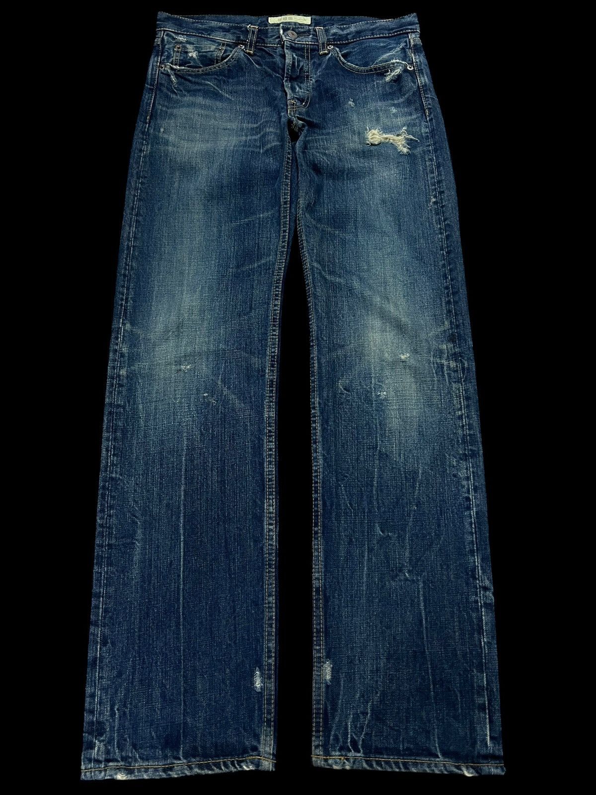 Japanese Brand 💥90’s💥Vintage D.M.G Distressed Jean Very Rare Size US 31 - 1 Thumbnail