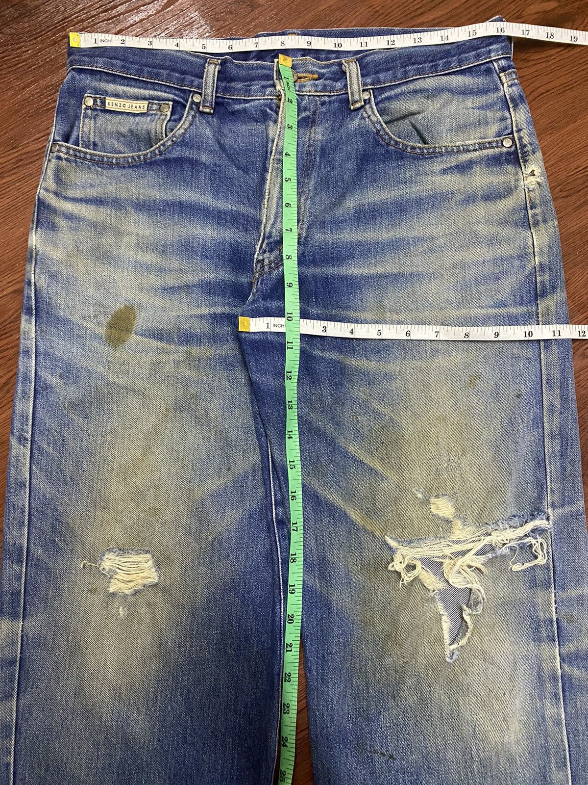 Japanese Brand Vintage Kenzo Japan Mud Wash Distressed Baggy Jeans Size US 32 / EU 48 - 16 Thumbnail