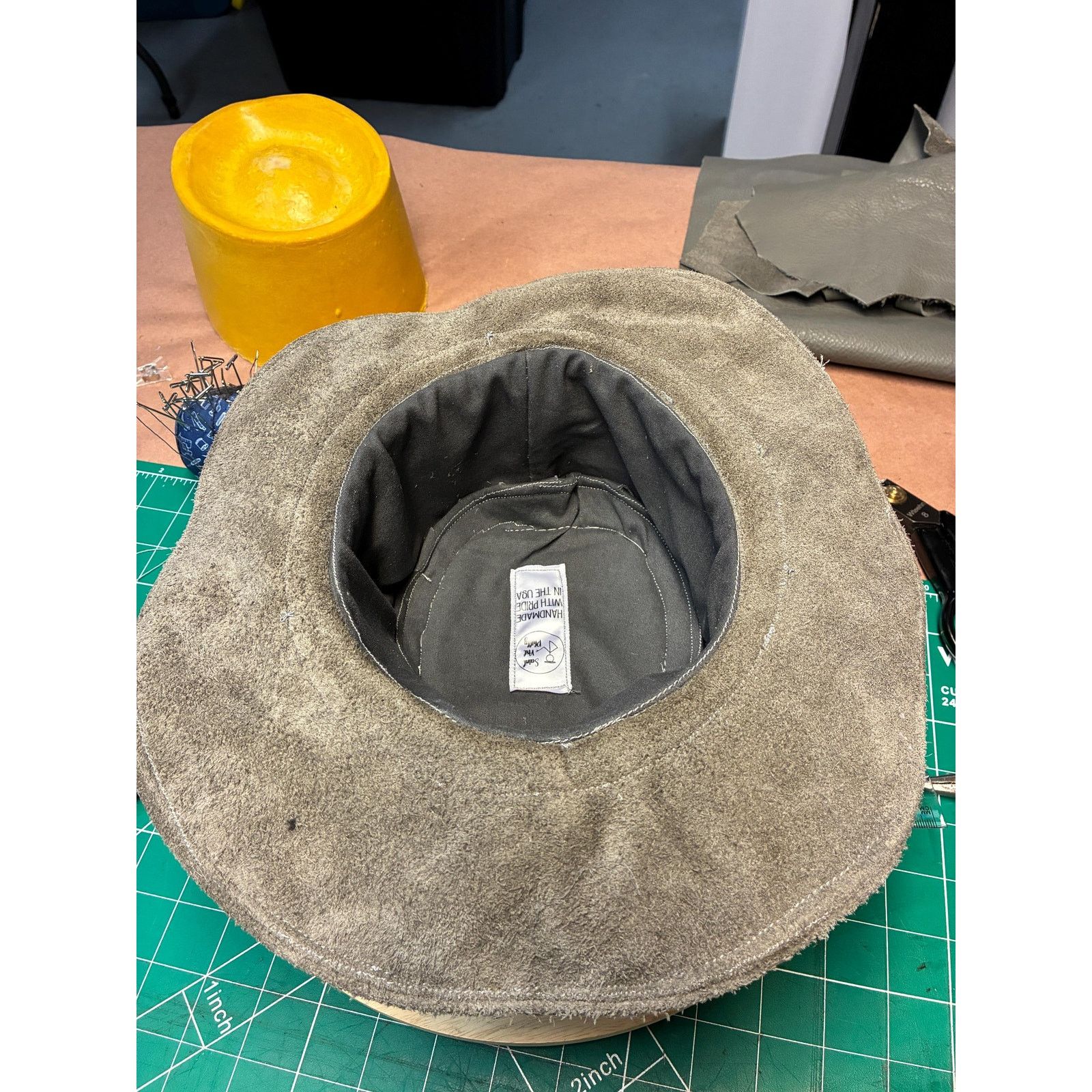 Other Elle-May Hill Billy Hat, OOAK Top Grain Leather, Handmade Size ONE SIZE - 10 Thumbnail