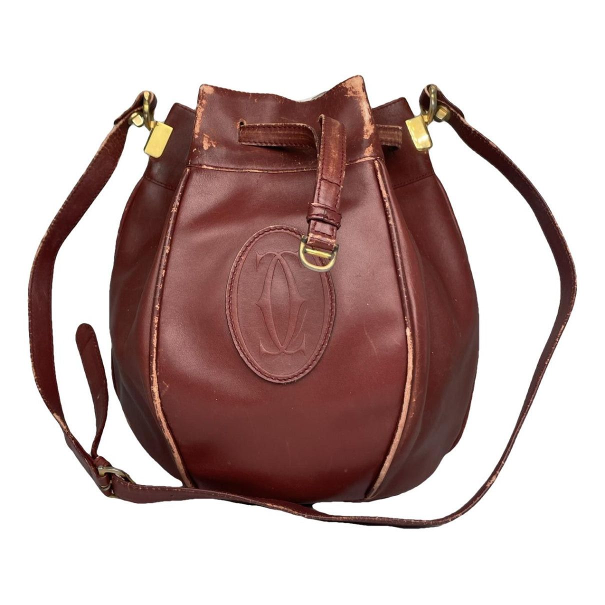 Cartier Seau Burgundy Leather Handbag Size ONE SIZE - 1 Thumbnail