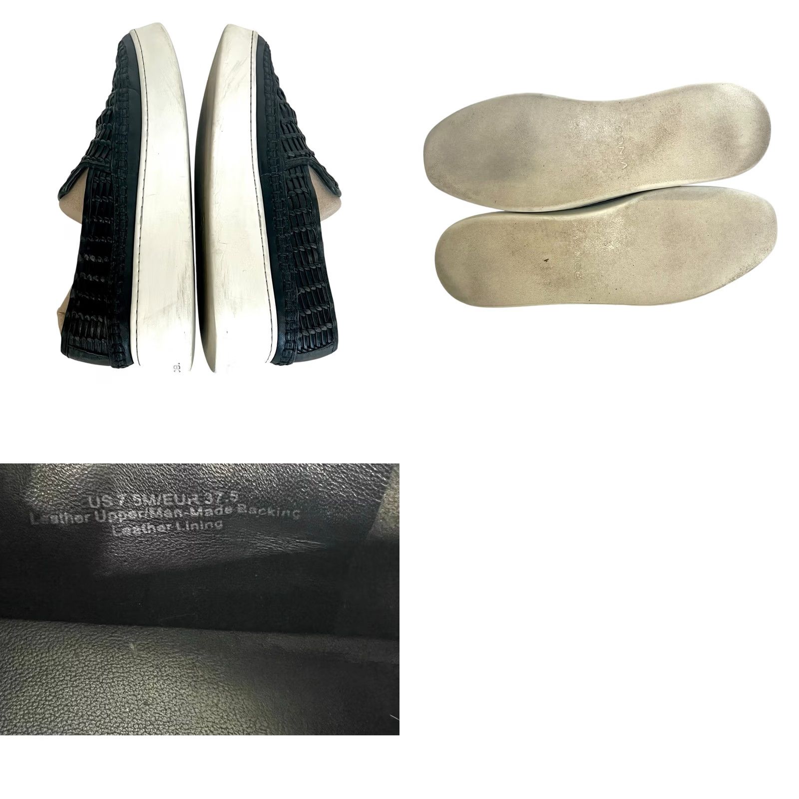 Vince VINCE Stafford Women's Woven Leather Platform Slip On Sneakers Black Size 7.5 Size US 8 / IT 38 - 8 Thumbnail