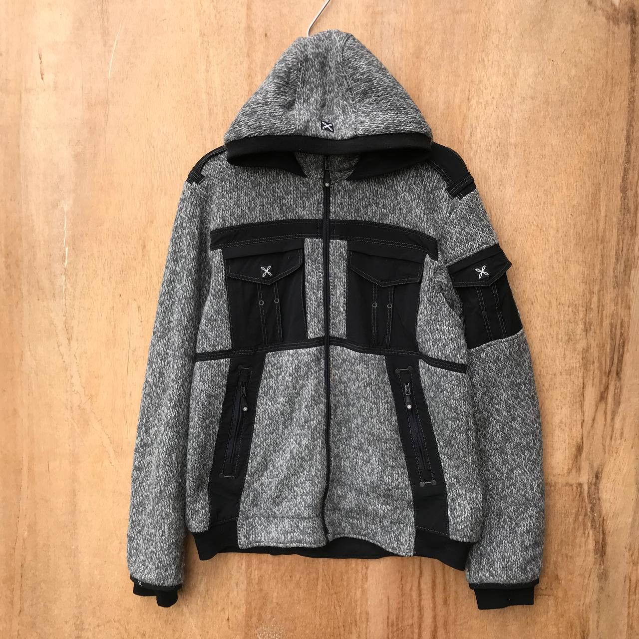 Japanese Brand MONTURA REMIX BIKER KNIT JACKET OUTDOOR JUMPER HOODIE Size US L / EU 52-54 / 3 - 1 Thumbnail