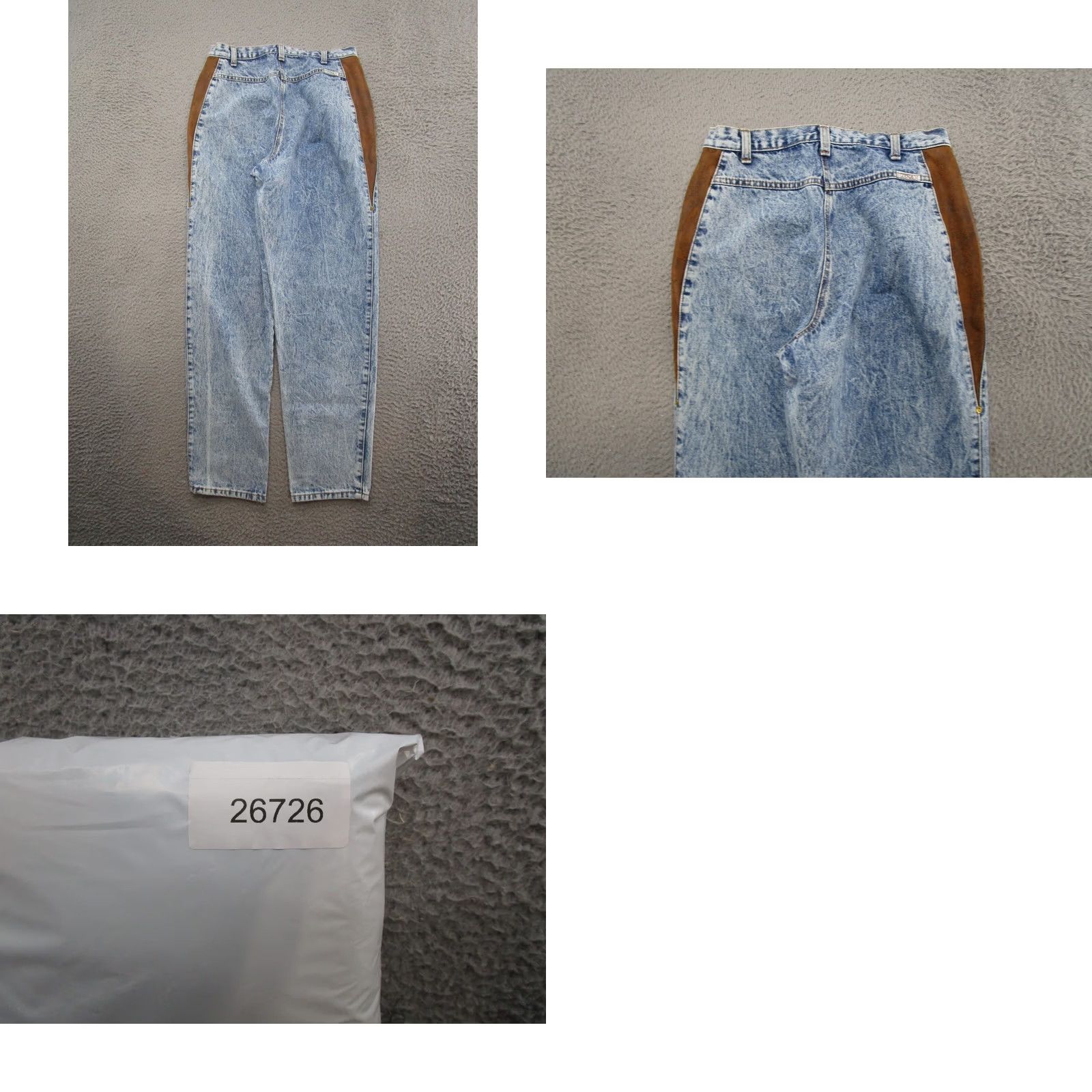 Vintage VTG 90s Zena Women's Jeans Light Wash High Rise Tapered Mom Size 13 Blue Leather Trim Womens Juniors Denim Size 34" / US 12 / IT 48 - 9 Thumbnail