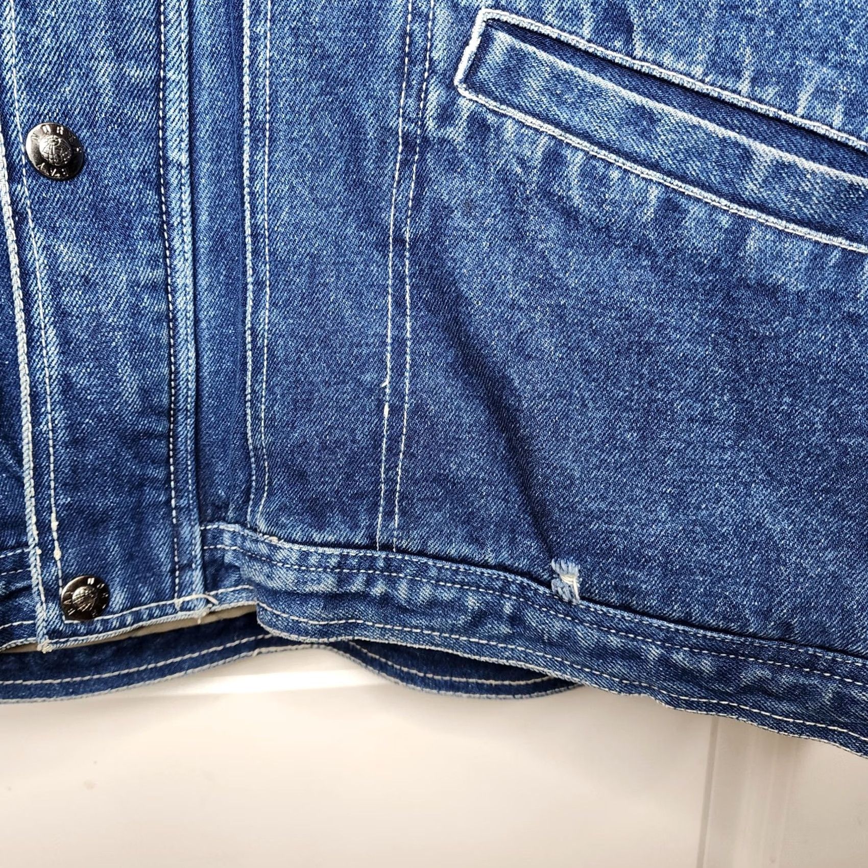 Denime VINTAGE North Bay Denim Chore Jacket Mens 2XL Quilted Workwear Leather Collar Jacket Size US XXL / EU 58 / 5 - 6 Thumbnail