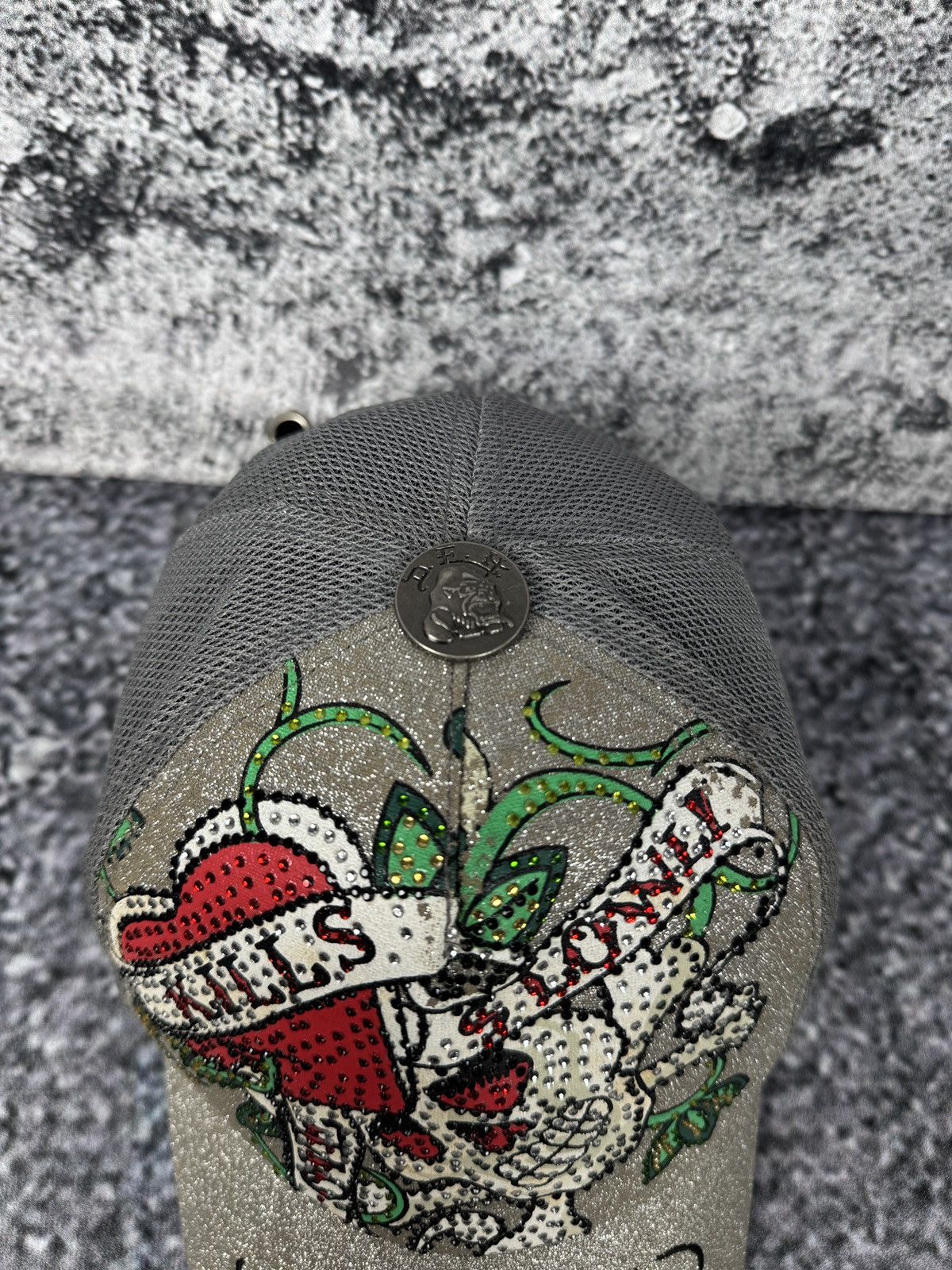 Ed Hardy Ed Hardy Baseball Cap Vintage Tattoo Wear Kills Love Slowly Size ONE SIZE - 3 Thumbnail