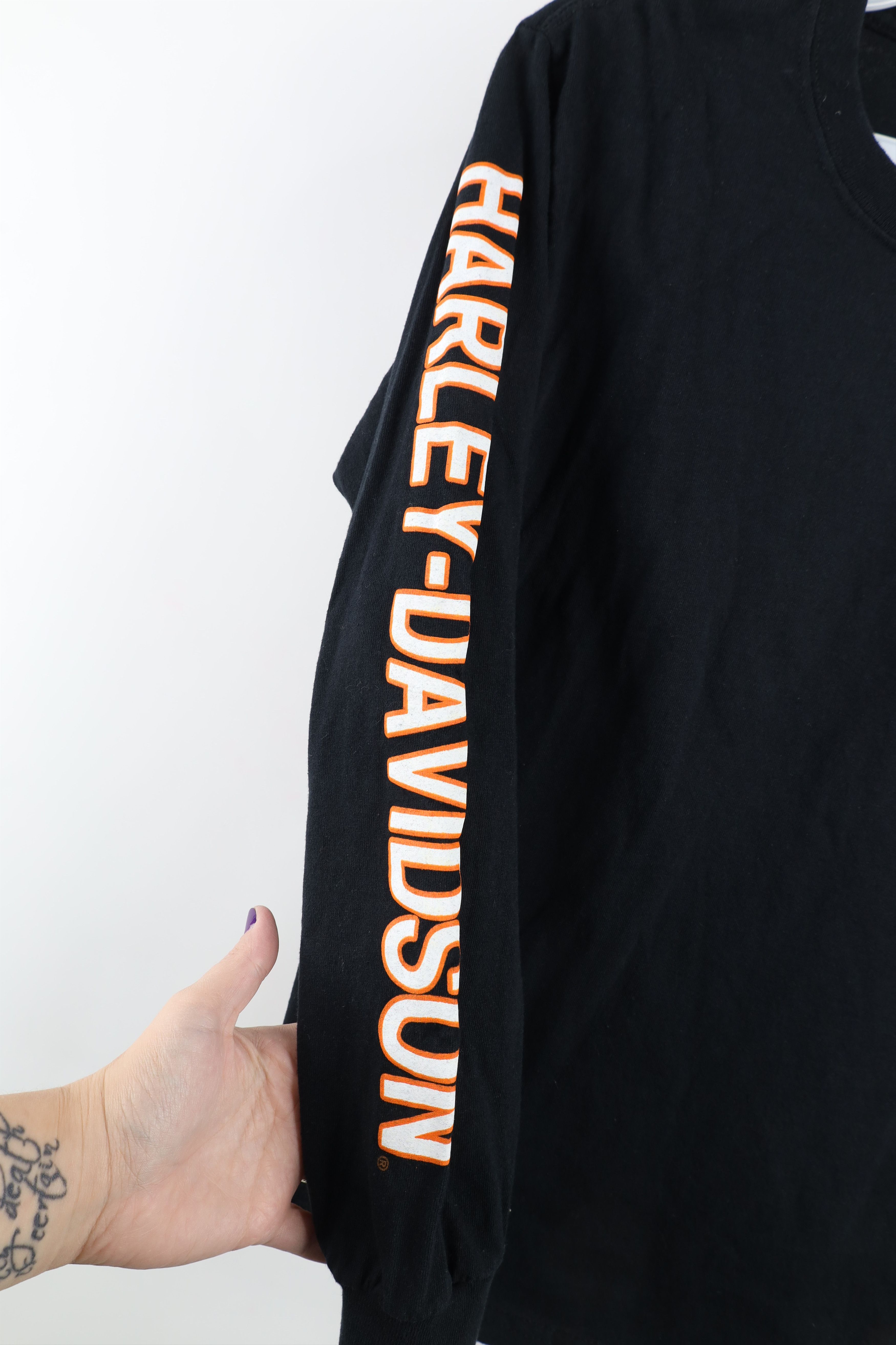 Harley Davidson Vintage Harley Davidson Spell Out Long Sleeve T-Shirt Black Size US S / EU 44-46 / 1 - 4 Thumbnail