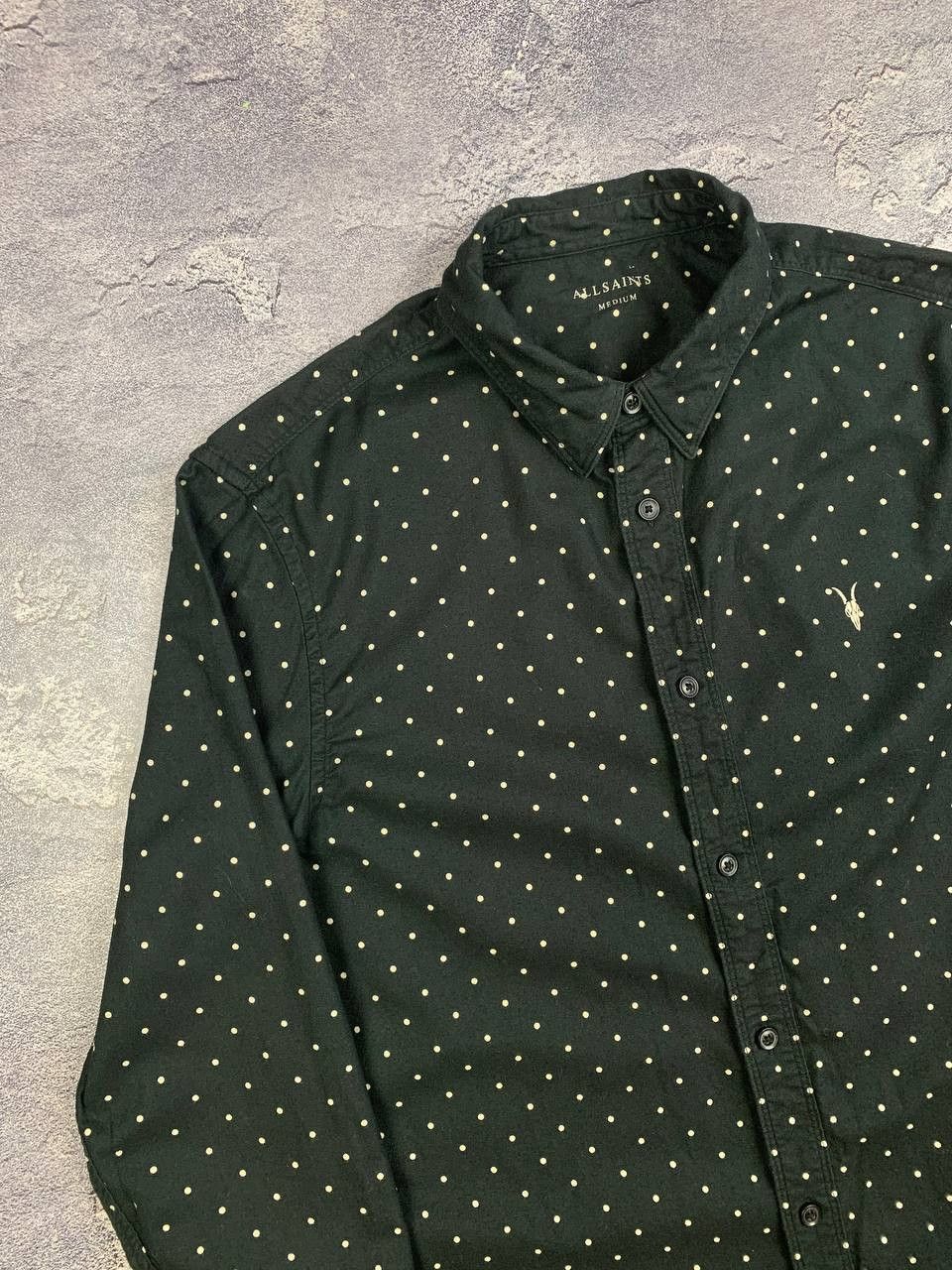 Allsaints AllSaints Button Up Shirt Black Polka Dot Long Sleeve Size US M / EU 48-50 / 2 - 2 Thumbnail