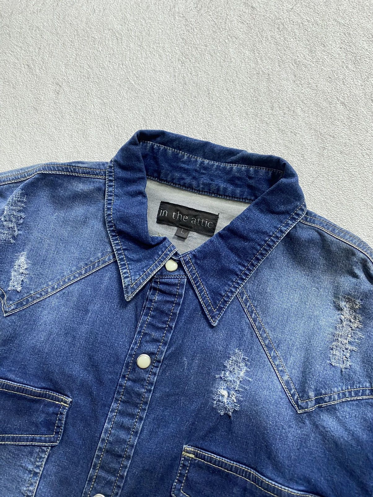 In The Attic In the attic distressed denim shirt Size US L / EU 52-54 / 3 - 5 Thumbnail