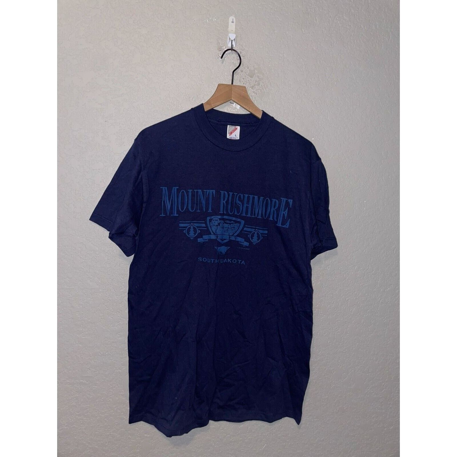 Jerzees Vintage Mount Rushmore Shirt South Dakota Blue Tee VTG 90s L Size US L / EU 52-54 / 3 - 1 Thumbnail