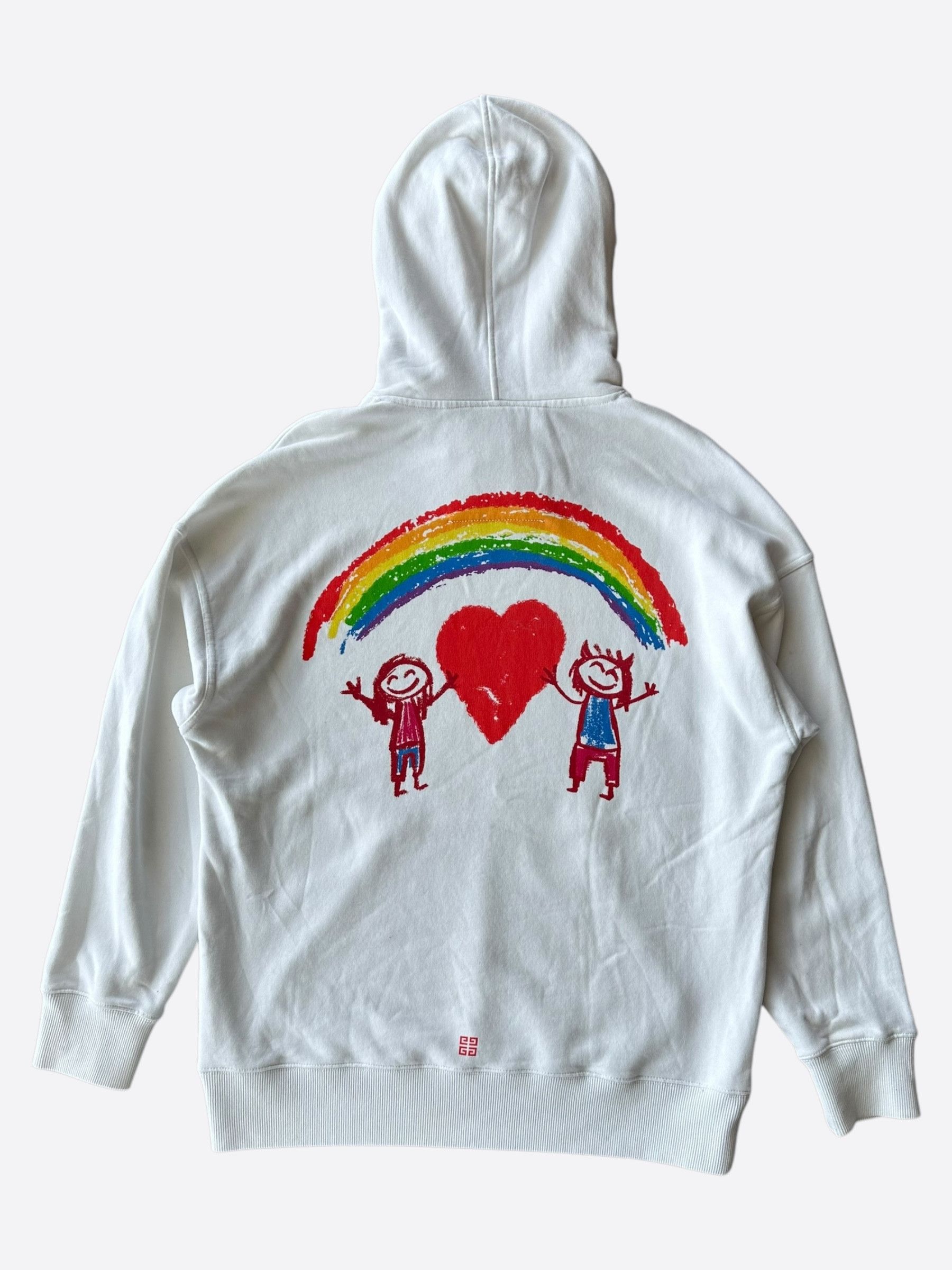 Givenchy Givenchy White & Multicolor Crayon Logo Hoodie Size US M / EU 48-50 / 2 - 2 Thumbnail