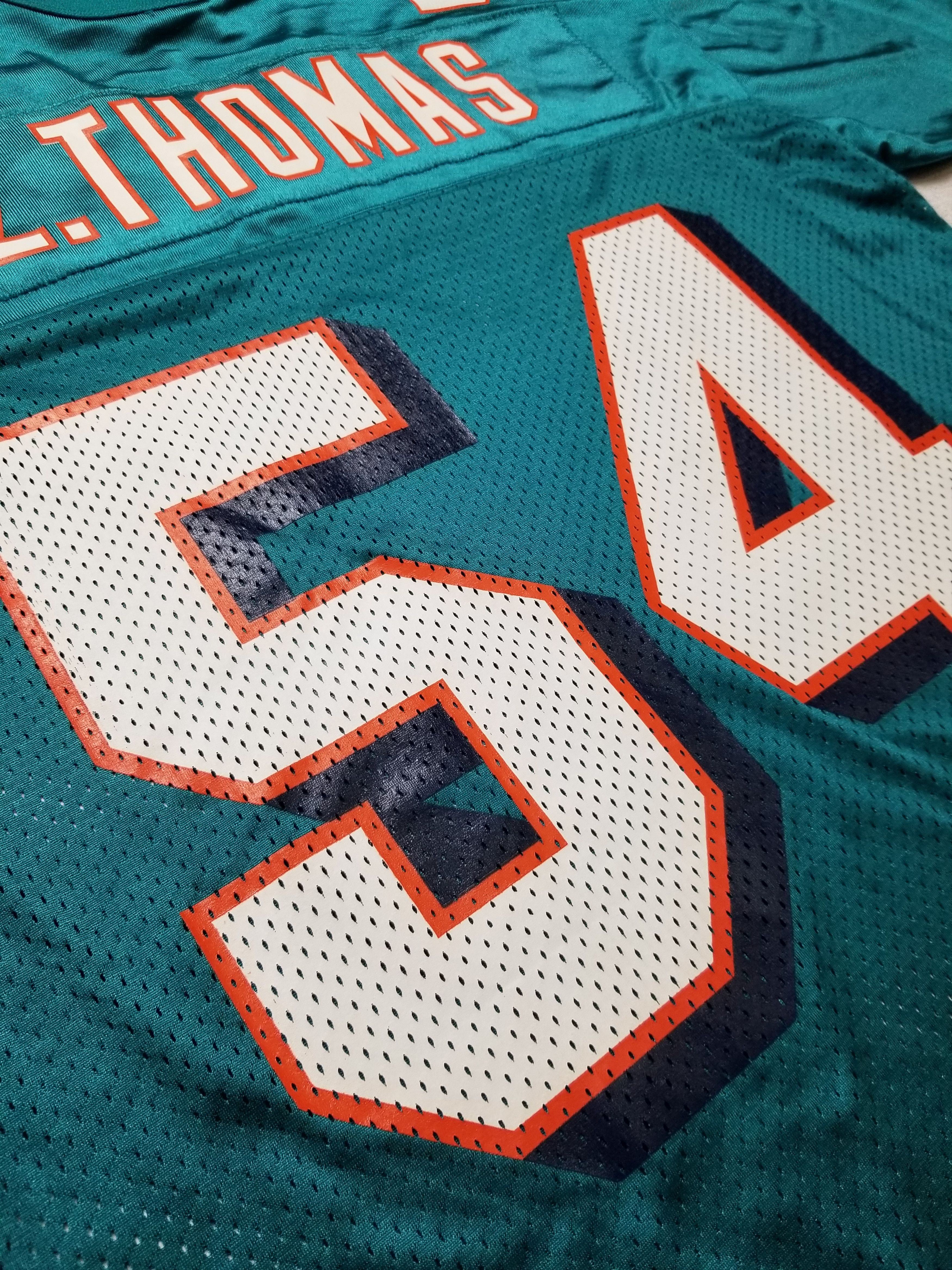 Nike VTG 90s Nike Zach Thomas Miami Dolphins NFL Teal Aqua Jersey Size US M / EU 48-50 / 2 - 4 Thumbnail