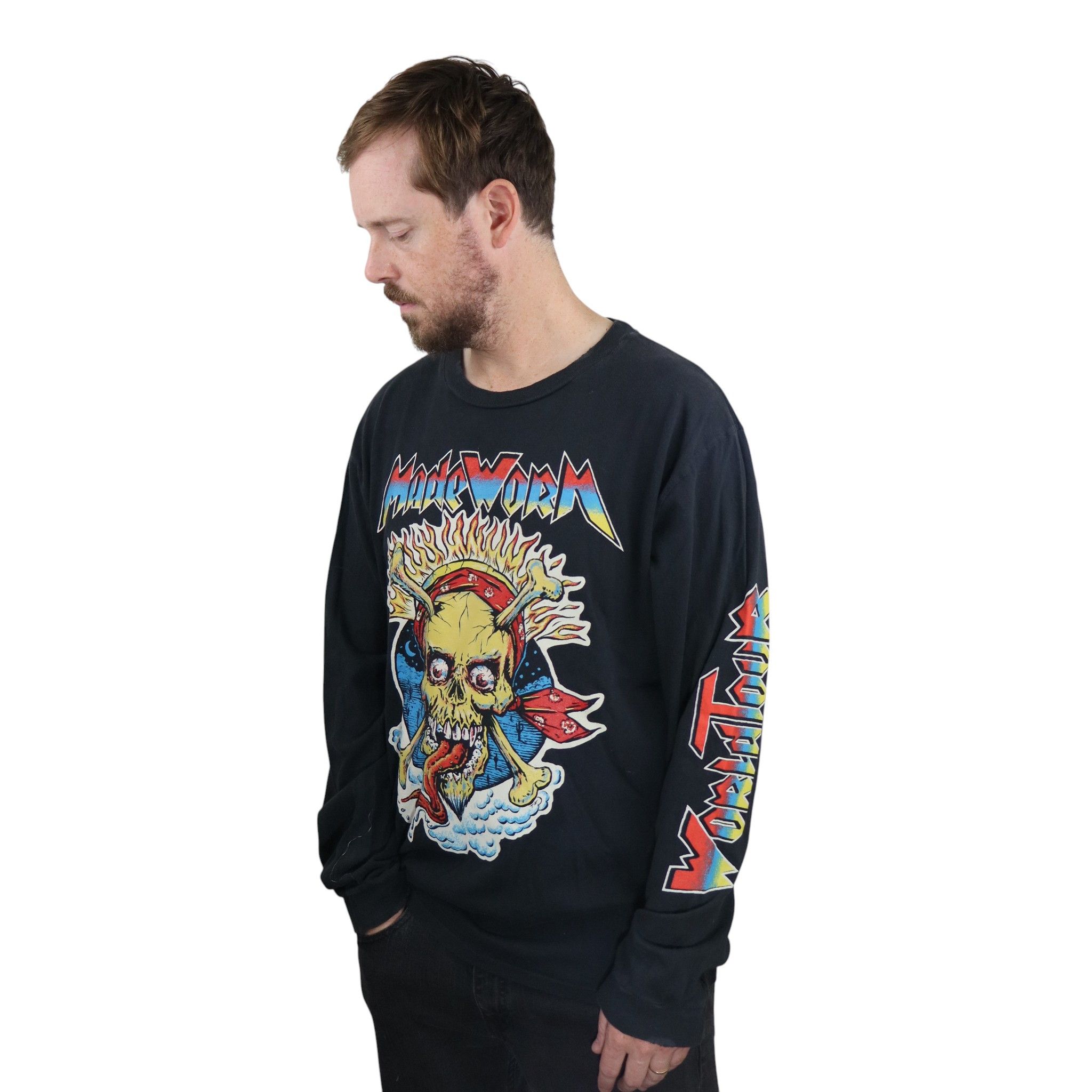 MadeWorn Madeworn World Tour Glow Skull Long Sleeve T Shirt L/XL Size US L / EU 52-54 / 3 - 3 Thumbnail