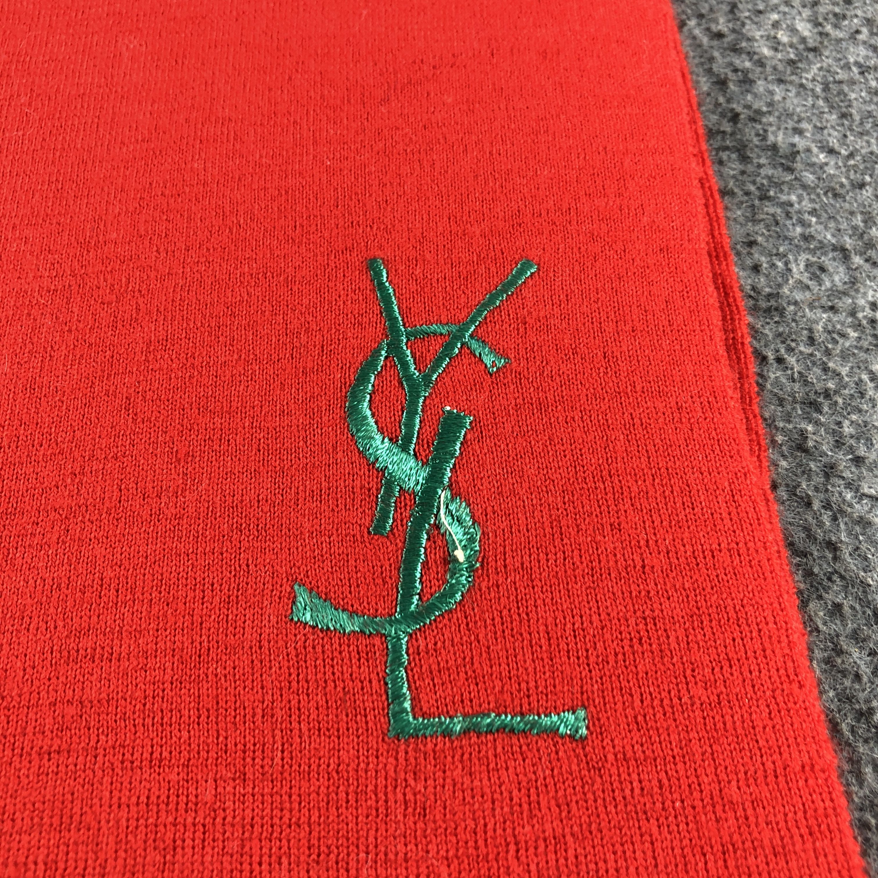 Yves Saint Laurent YSL Wool Scarf Muffler V2934 Size ONE SIZE - 4 Thumbnail