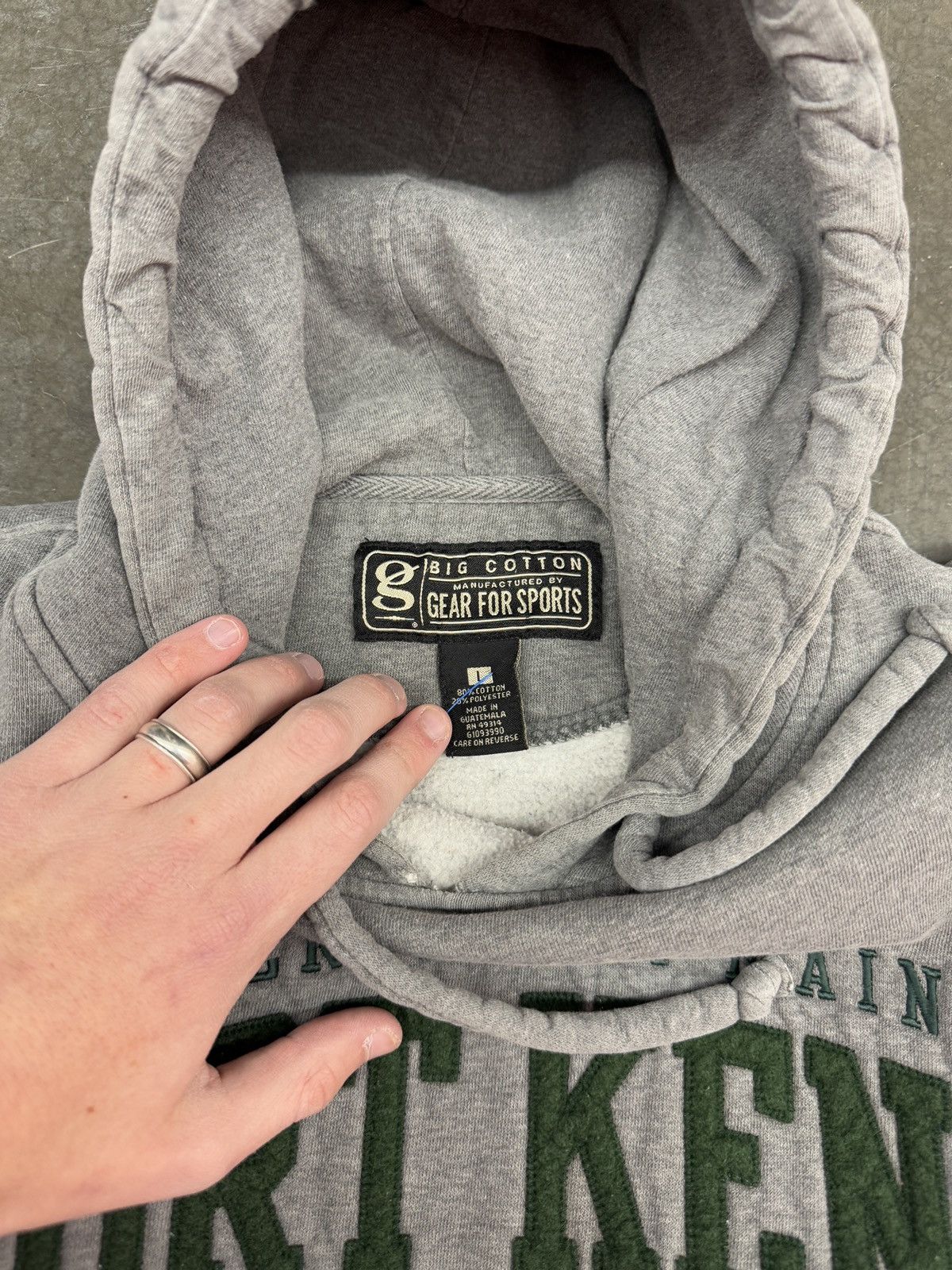 Russell Athletic × Vintage Vintage 90s University of Maine Fort Kent Boxy Gray Hoodie Size US L / EU 52-54 / 3 - 6 Thumbnail