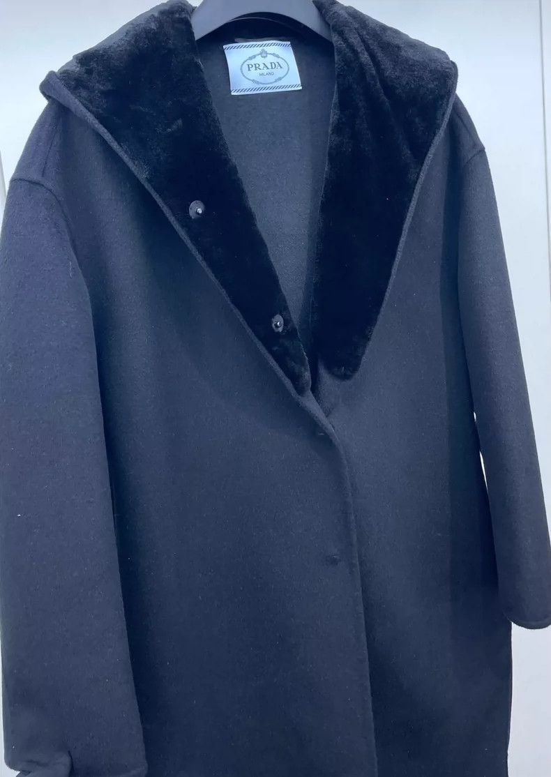 Prada Prada Mink fur hooded lapel wool coat 2505-Nextarrow Size S / US 4 / IT 40 - 3 Thumbnail