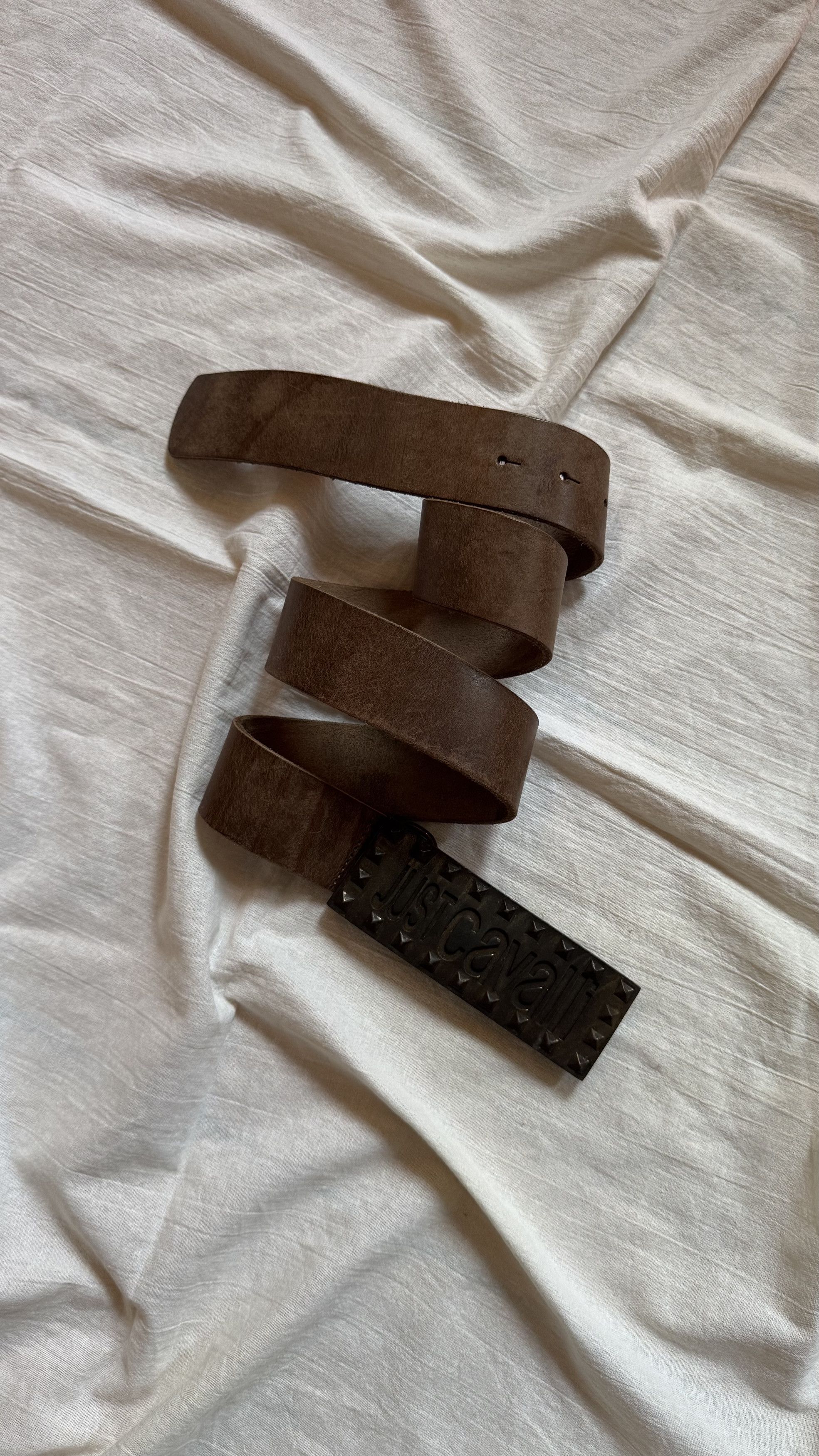 Just Cavalli Just Cavalli Vintage Smooth Leather Studded Belt Size ONE SIZE - 3 Thumbnail