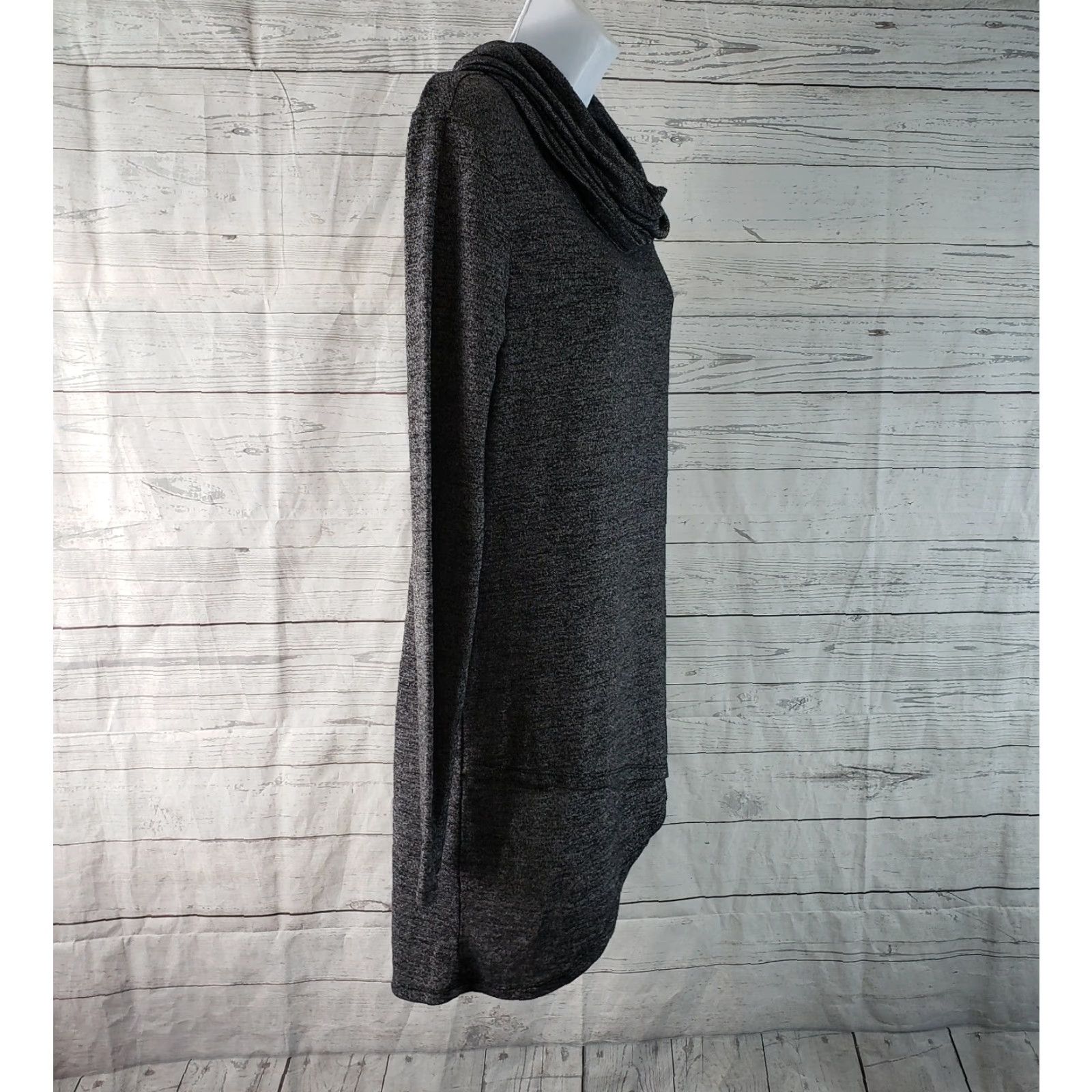 Vintage Bobi Los Angeles Womens Knit Tunic Top Sz Small Gray Cowl Neck Long Sleeve Pullover Knitwear Tunic Shirt Womens S Gray 90s? Size S / US 4 / IT 40 - 3 Thumbnail