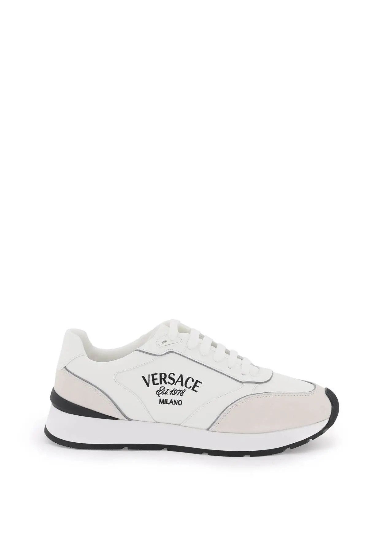 image of Versace O1S22I1N0124 Milano Runner Sneakers In White, Men's (Size 8)