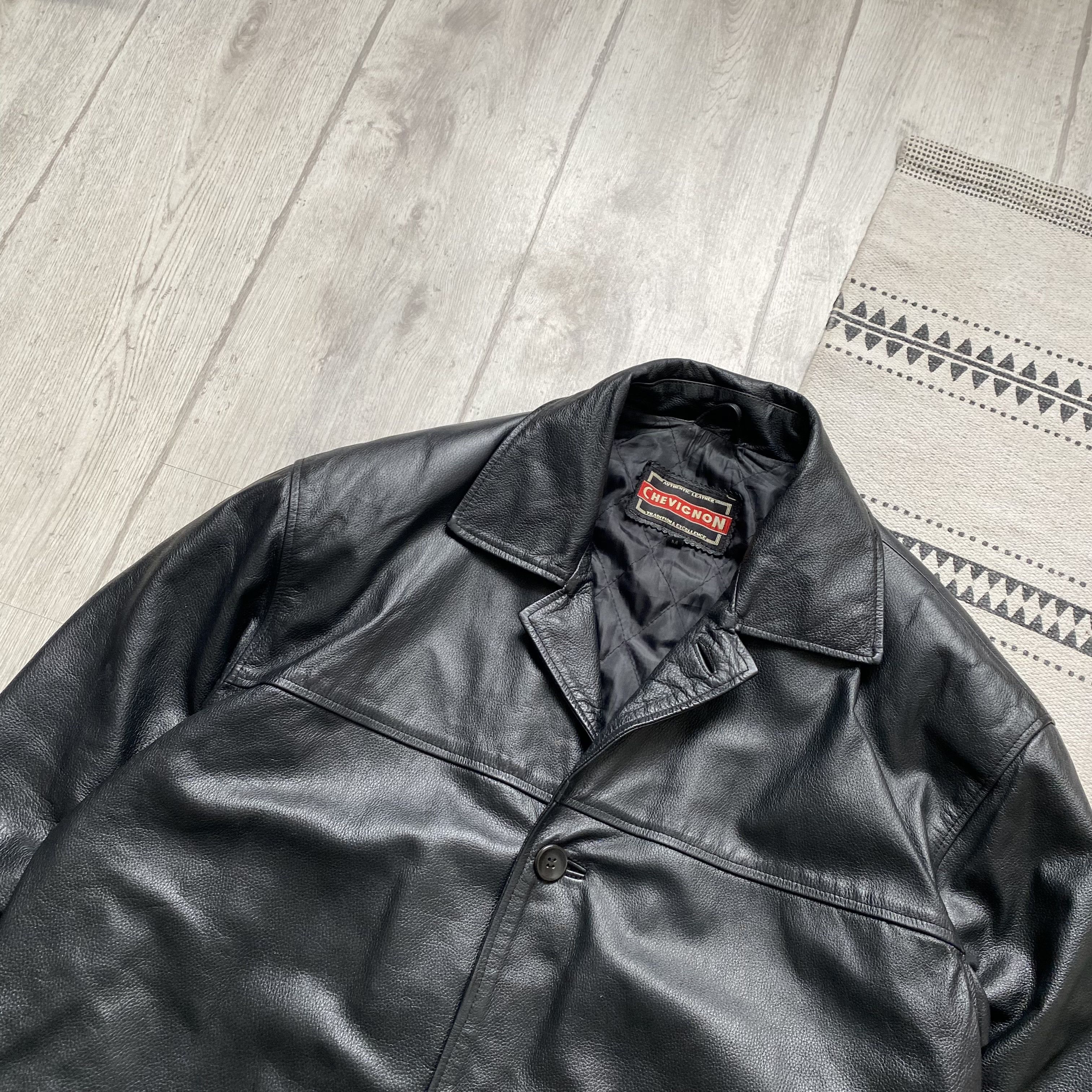 Chevignon Vintage 90s Heavyl Leather Jacket USA Marlboro Chevignon Size US M / EU 48-50 / 2 - 5 Thumbnail