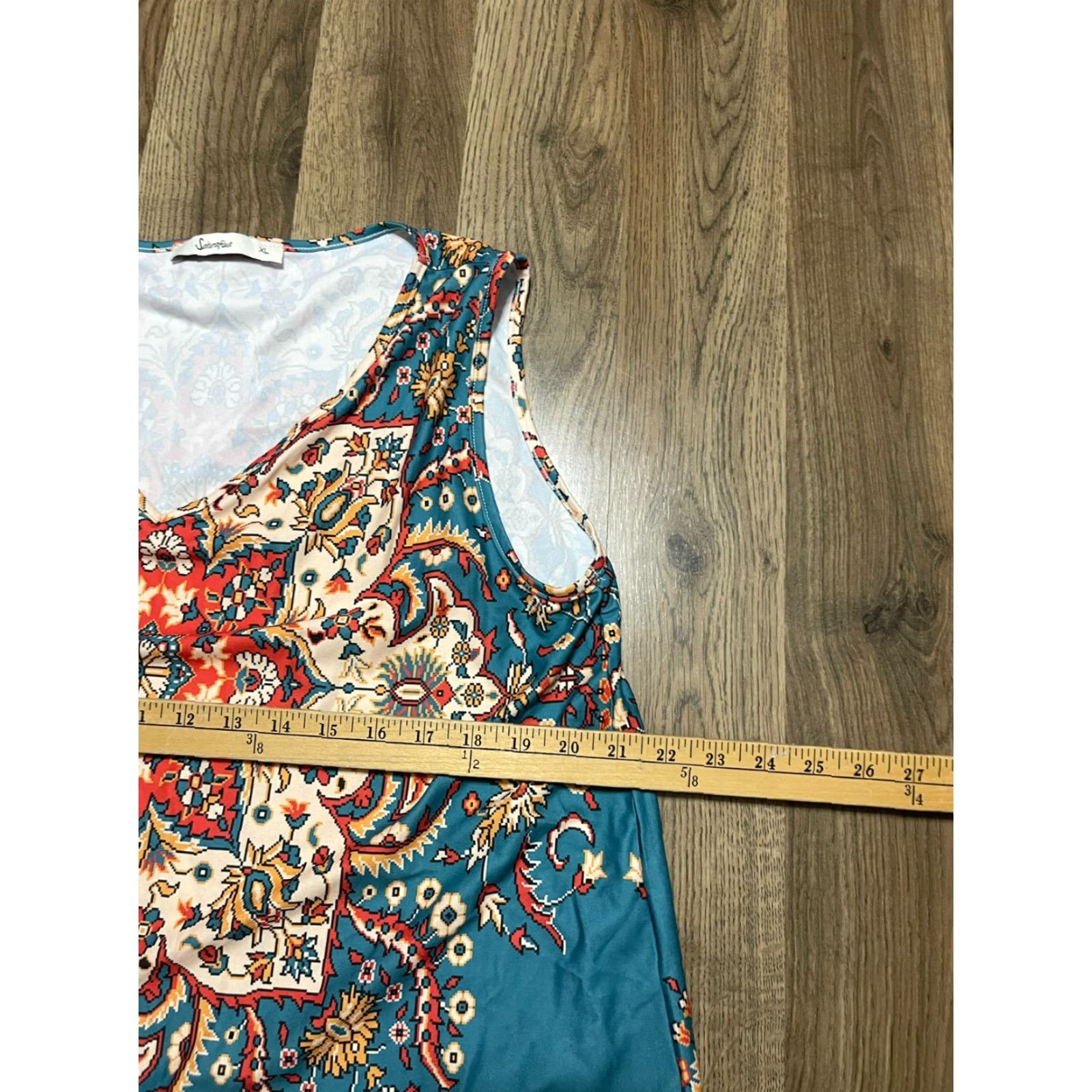 Vintage Sakurafina Tank Top Womens XL Floral Sleeveless V-Neck Shirt Blue Orange Red Casual Modern Size XL / US 12-14 / IT 48-50 - 6 Thumbnail