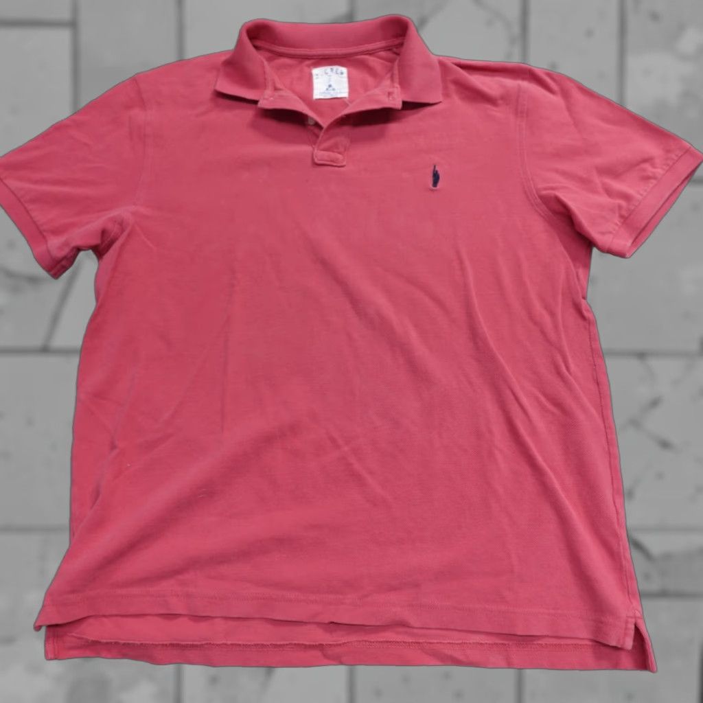 J.Crew VINTAGE J.CREW Polo Shirt XL Red Oarsman Shirt Mens Polo Embroidered Cotton Jersey Short Sleeve Button Neck Collared Size US XL / EU 56 / 4 - 1 Thumbnail