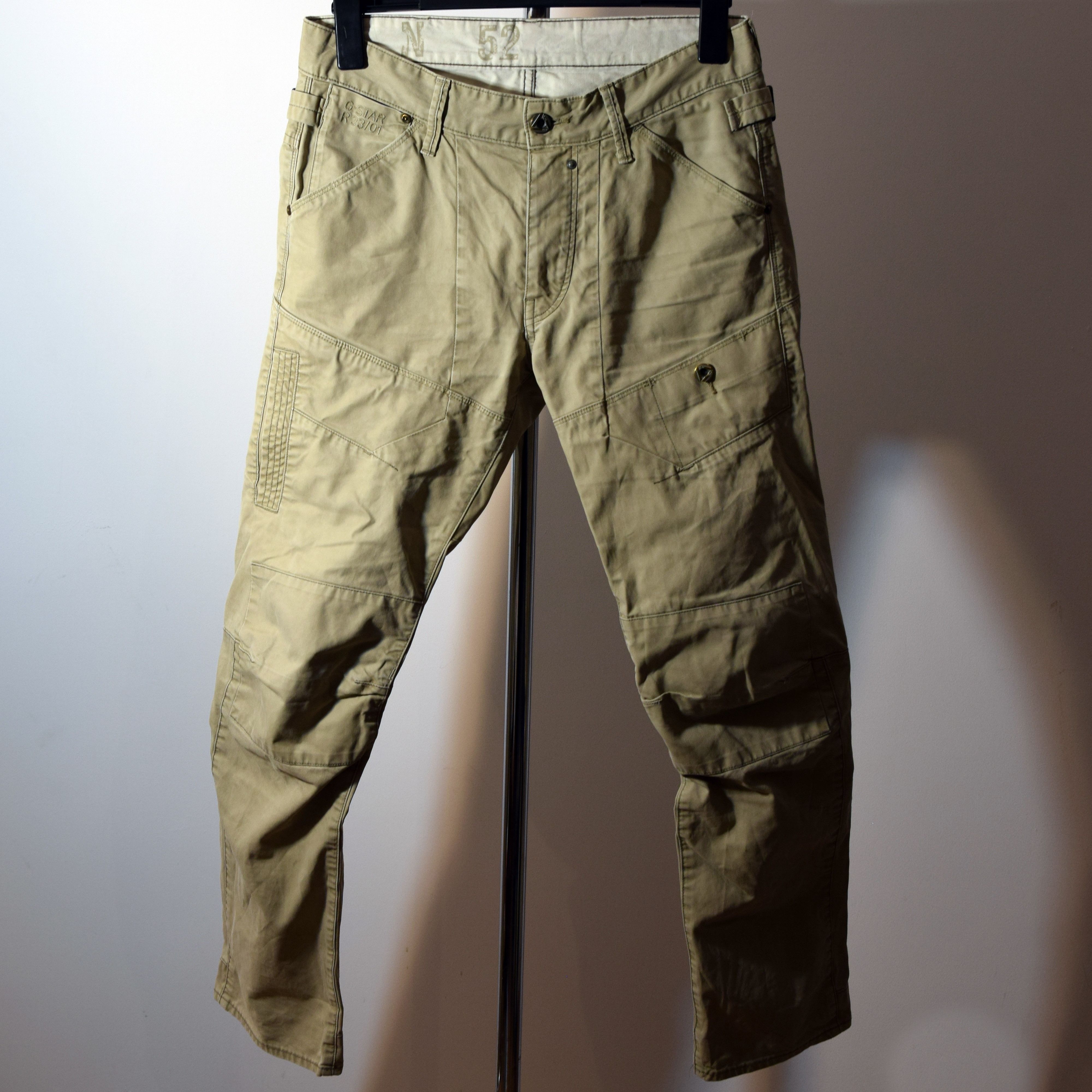 image of Loose Fit Baggy Rap Pants G Star Raw Cargo Utility in Beige, Men's (Size 32)