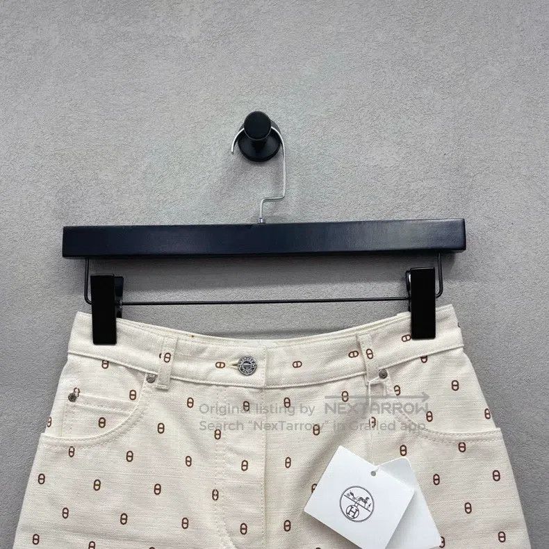 Hermes Hermes Pig Nose Printed Beige Short Pants Size 42" / US 20 - 4 Thumbnail
