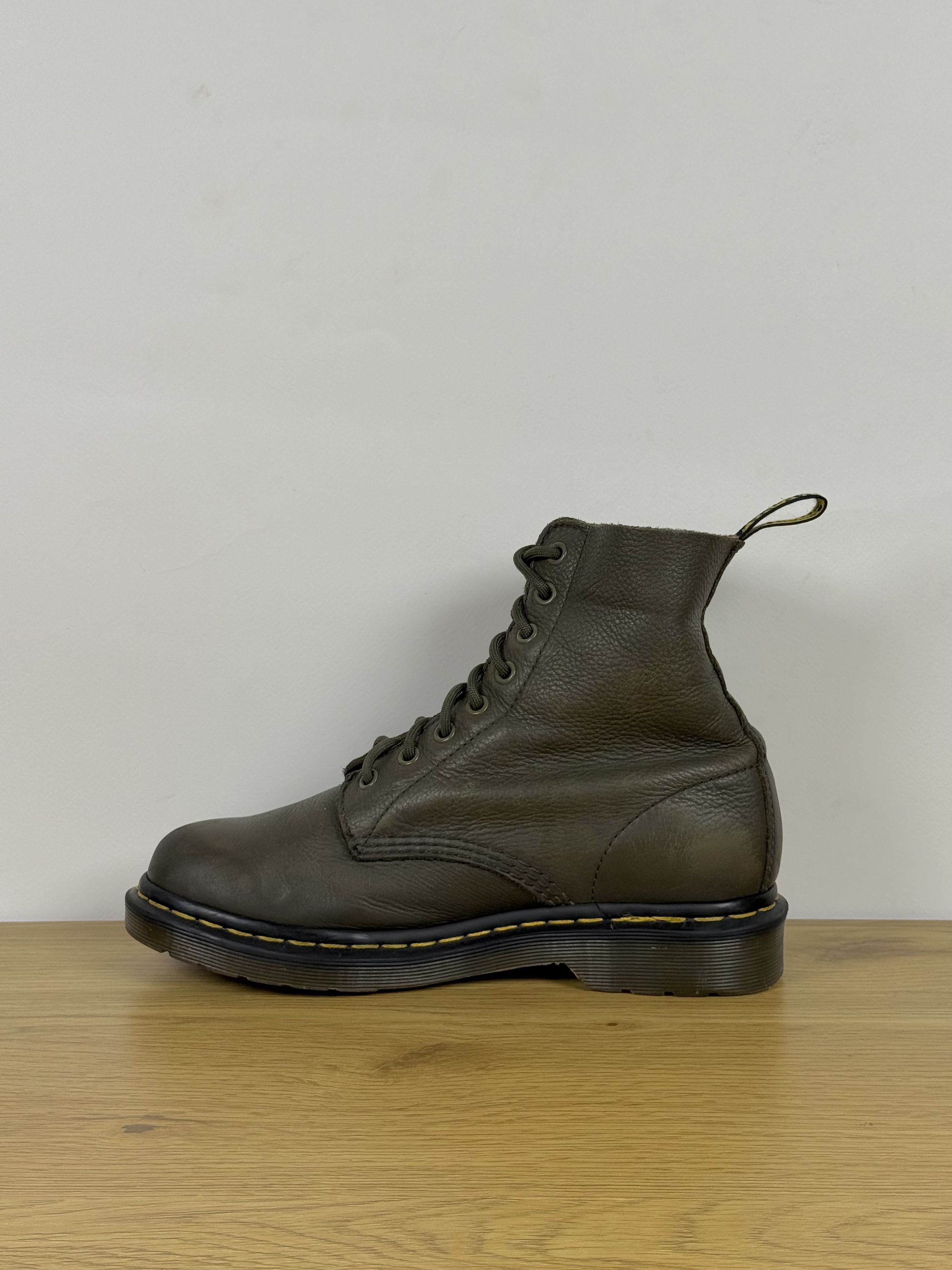 Dr. Martens Women's Dr. Martens 1460 Soft Leather Khaki Boots Size US 9 / IT 39 - 4 Thumbnail