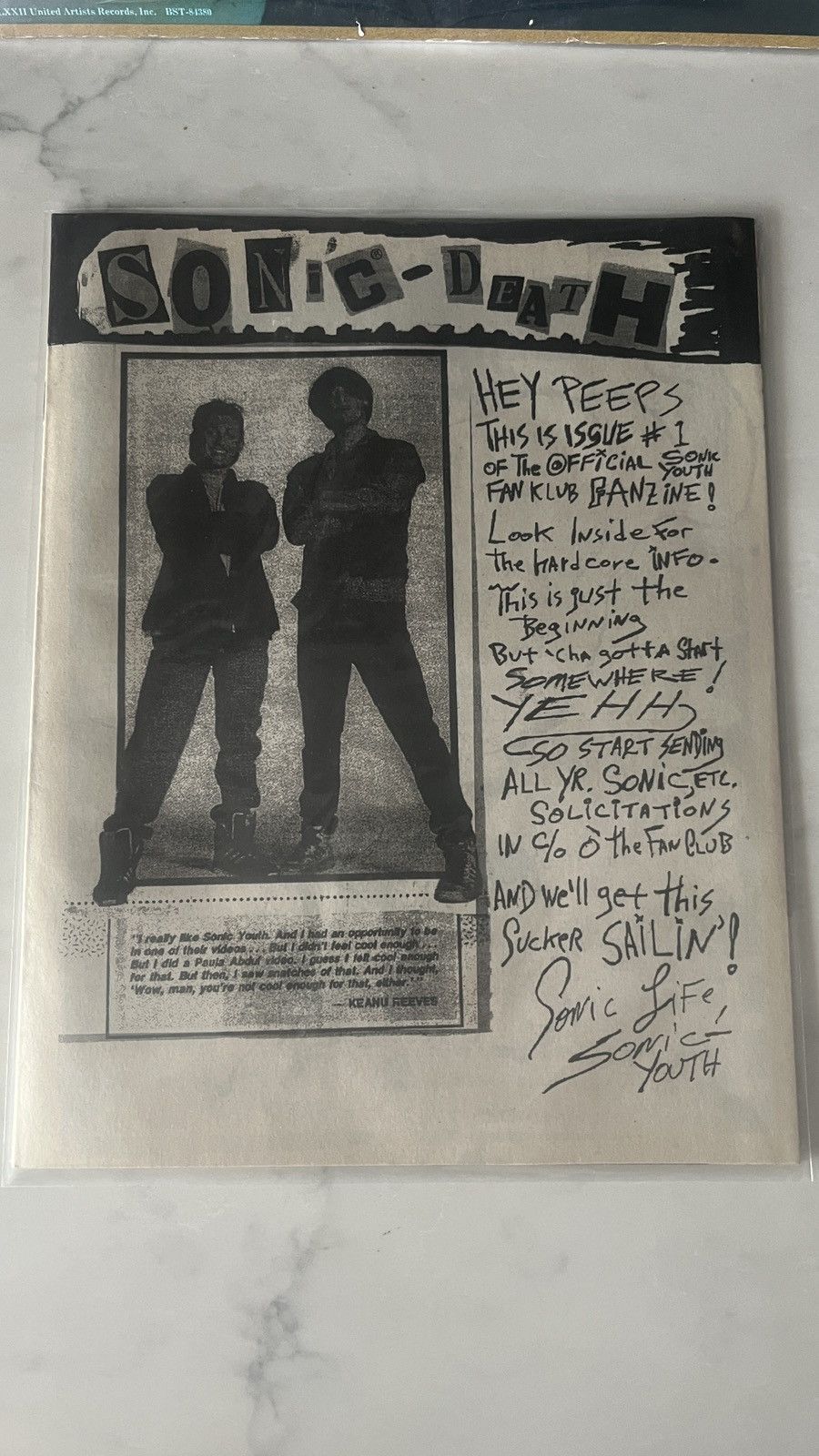 Vintage Sonic Youth Sonic Death Fanzine #1 Size ONE SIZE - 1 Thumbnail