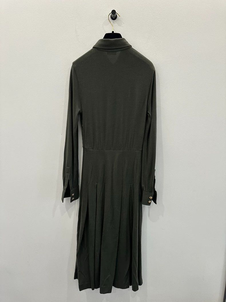 Celine Celine Dark Green Wool Dress for Women Size 41" - 2 Thumbnail
