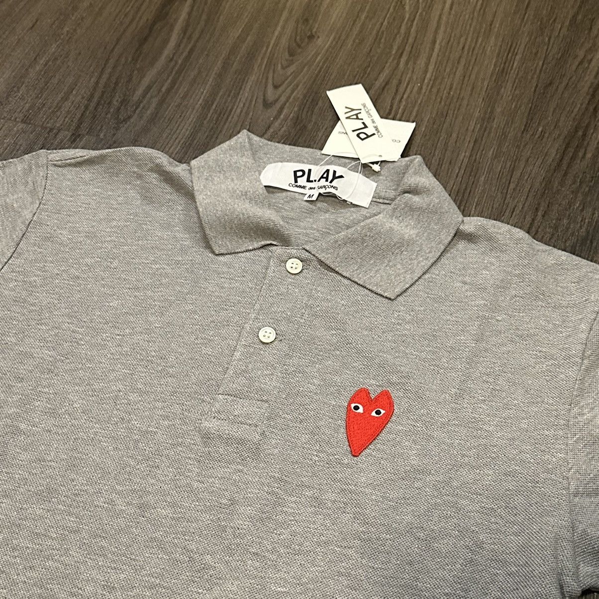 Comme des Garcons Brand NWT CDG Comme des Garçons Play Long Heart Grey Polo Size US M / EU 48-50 / 2 - 3 Thumbnail