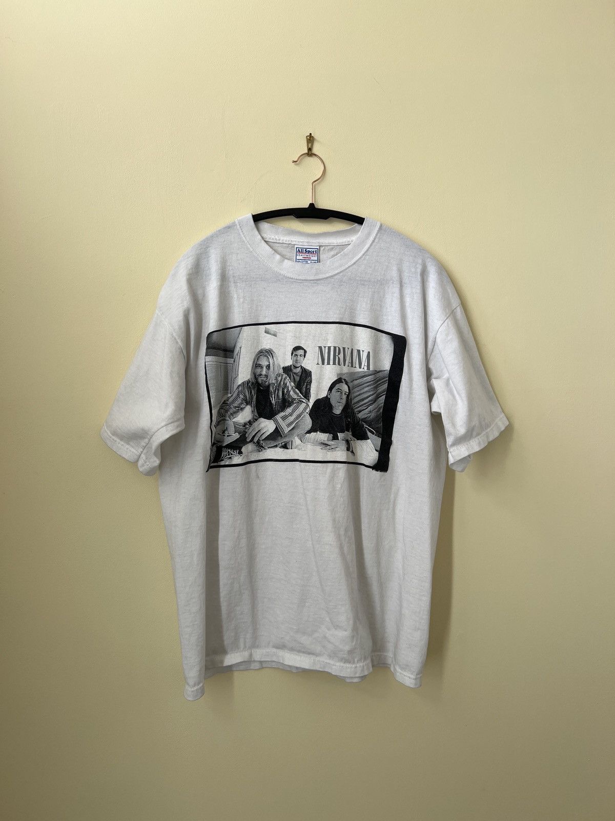 image of Band Tees x Nirvana Vintage 1996 Nirvana Original Portrait Tshirt Size XL in White, Men's