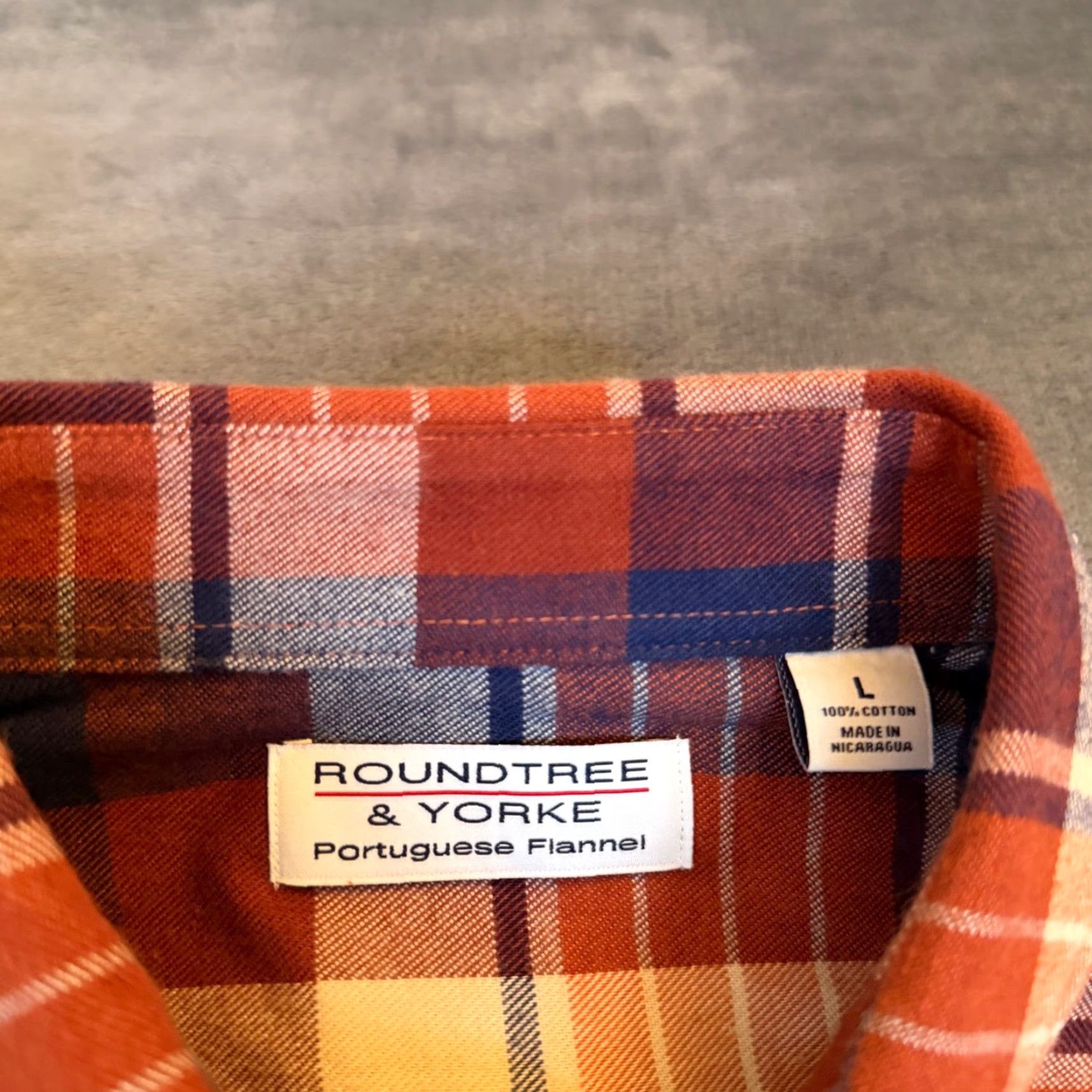 Roundtree & Yorke VINTAGE Roundtree & Yorke Shirt Plaid Orange Navy Mens L NWT Size US L / EU 52-54 / 3 - 4 Thumbnail
