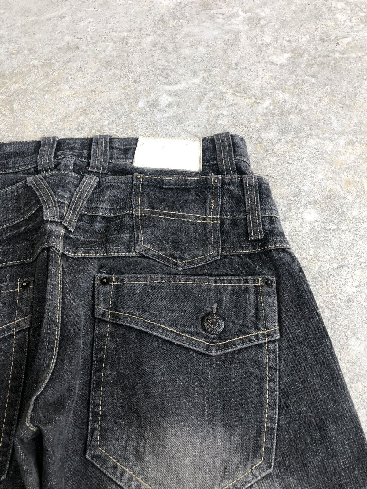If Six Was Nine Japanese Urban Flared Jeans Double Waist Distressed Denim Size US 32 / EU 48 - 17 Thumbnail