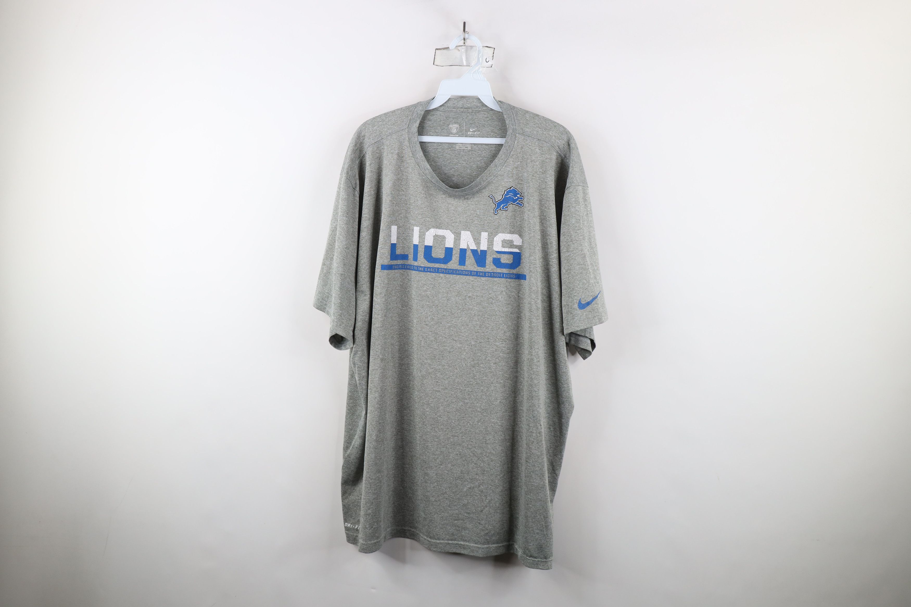Nike × Vintage Nike NFL Detroit Lions Football Short Sleeve T-Shirt Gray Size US XXL / EU 58 / 5 - 1 Thumbnail