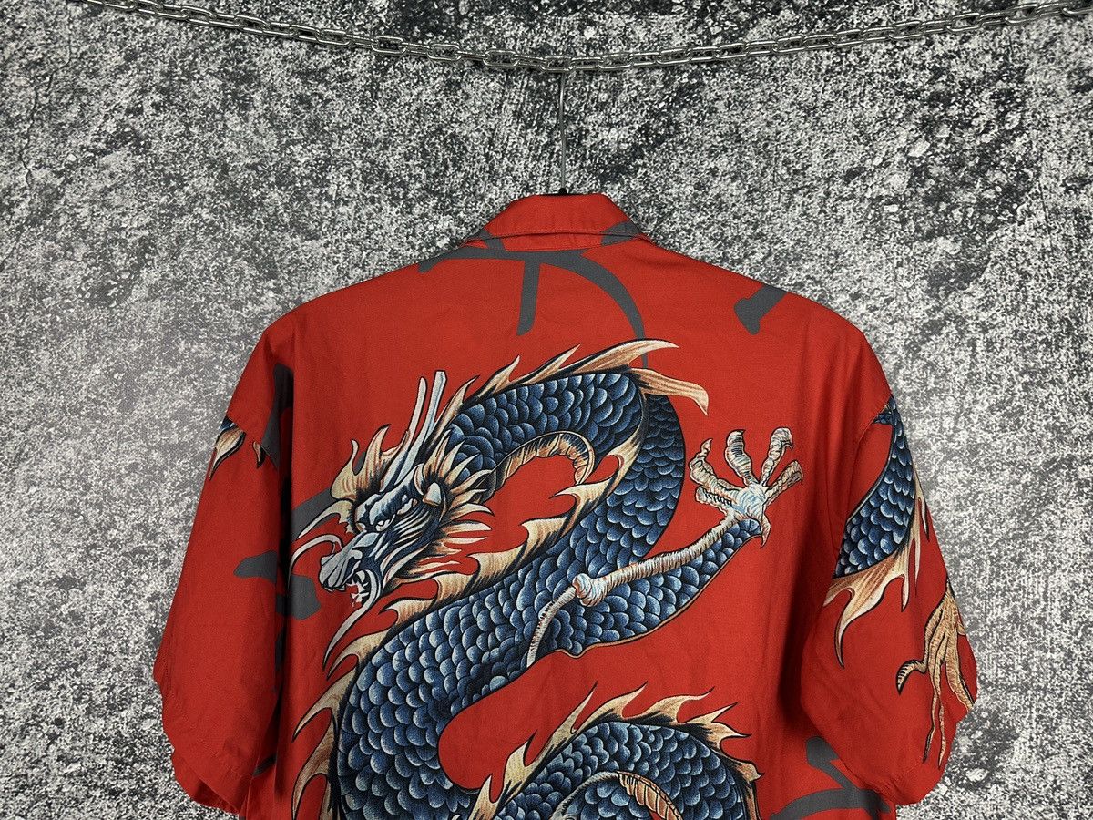 Japanese Brand Dragon Print Y2K Shirt Short Sleeve Button Up Hawaiian Style Size US XL / EU 56 / 4 - 8 Thumbnail