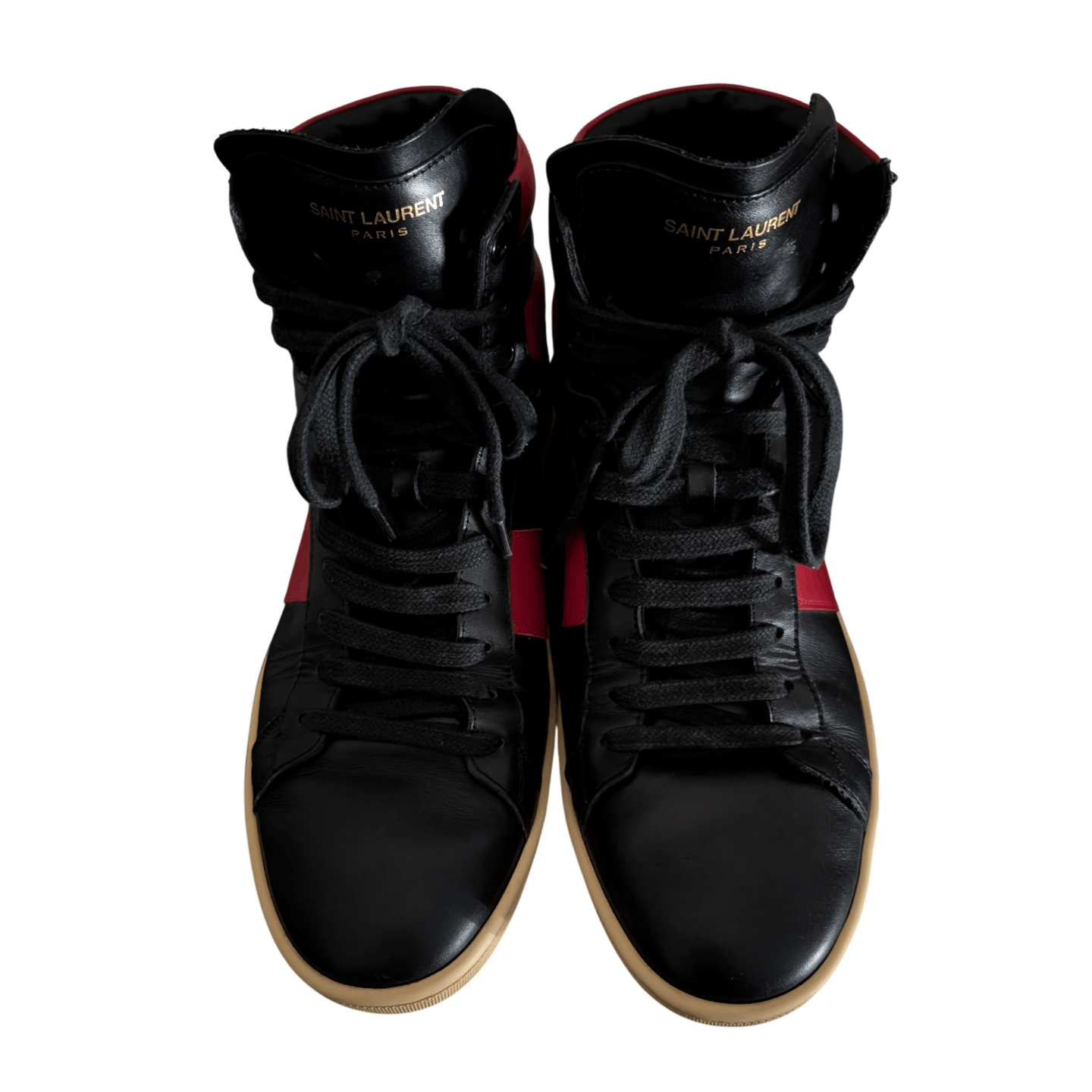 Saint Laurent Paris Saint Laurent SL/02H High-Top Sneakers Black/Red Size US 9 / EU 42 - 1 Thumbnail
