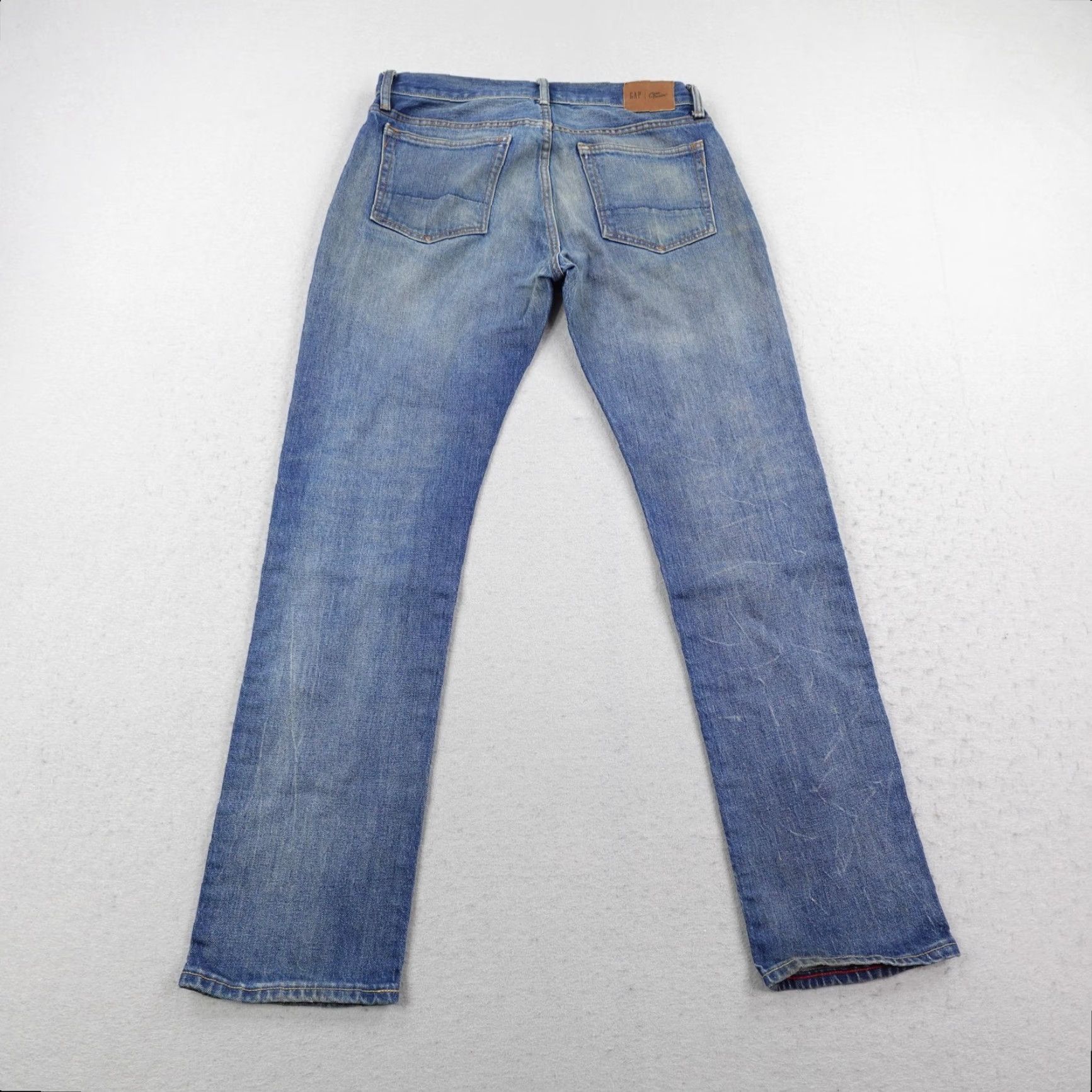 Gap GAP Jeans Mens Slim Fit Straight 30x32 Blue Cone Denim Faded Flex Size US 30 / EU 46 - 4 Thumbnail